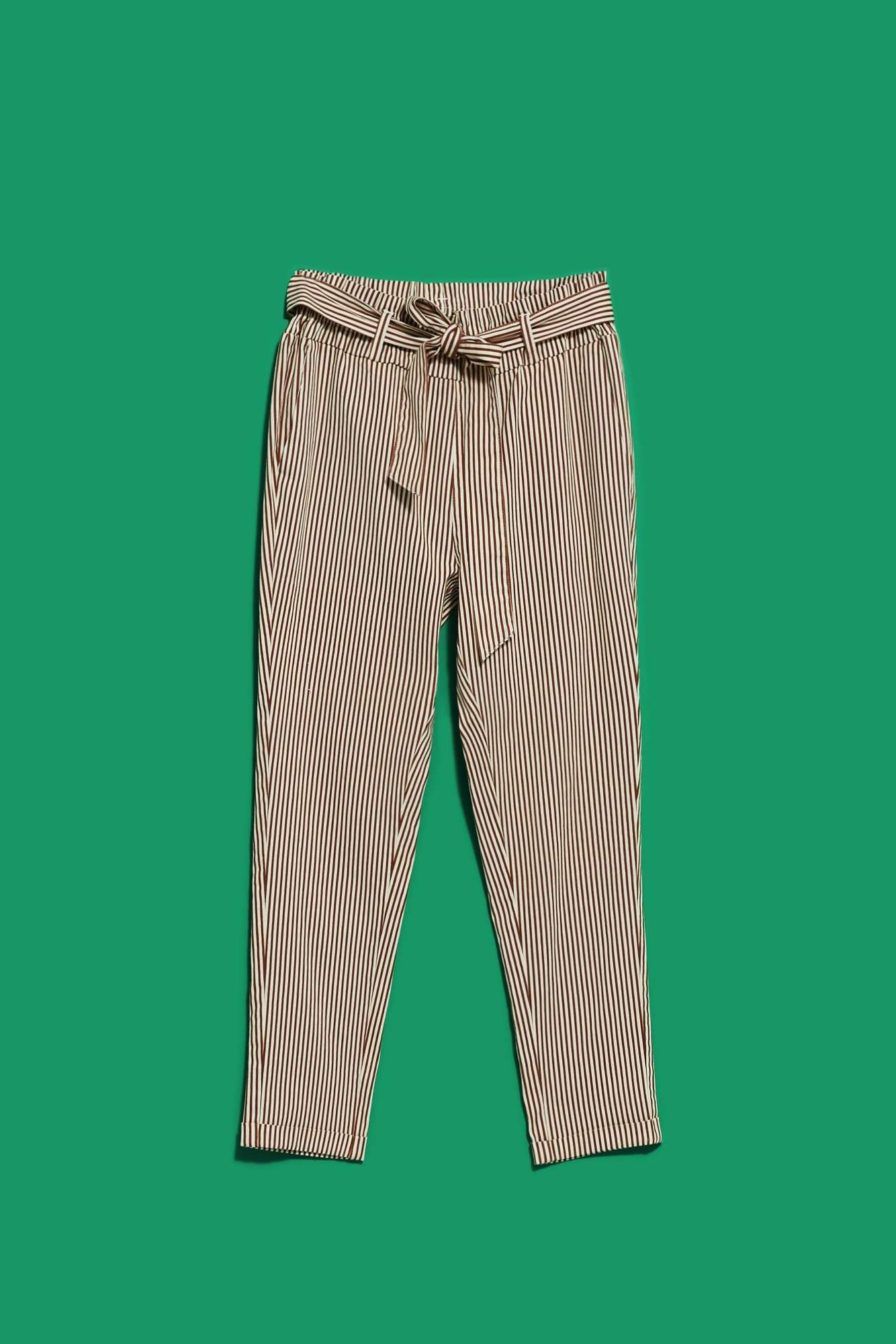 Marisse Women's Trousers L-Sp-4015 Brown_Off White