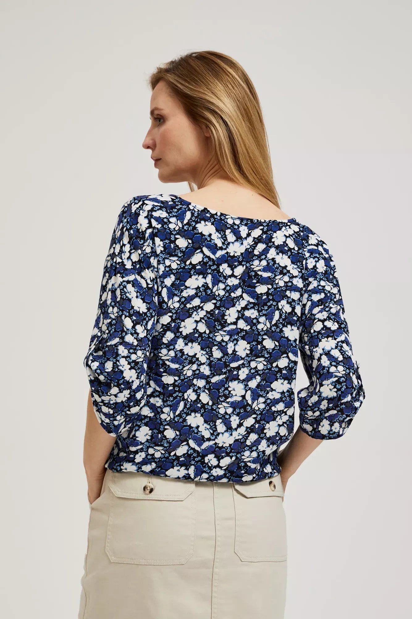 Women's patterned blouse MOODO - black