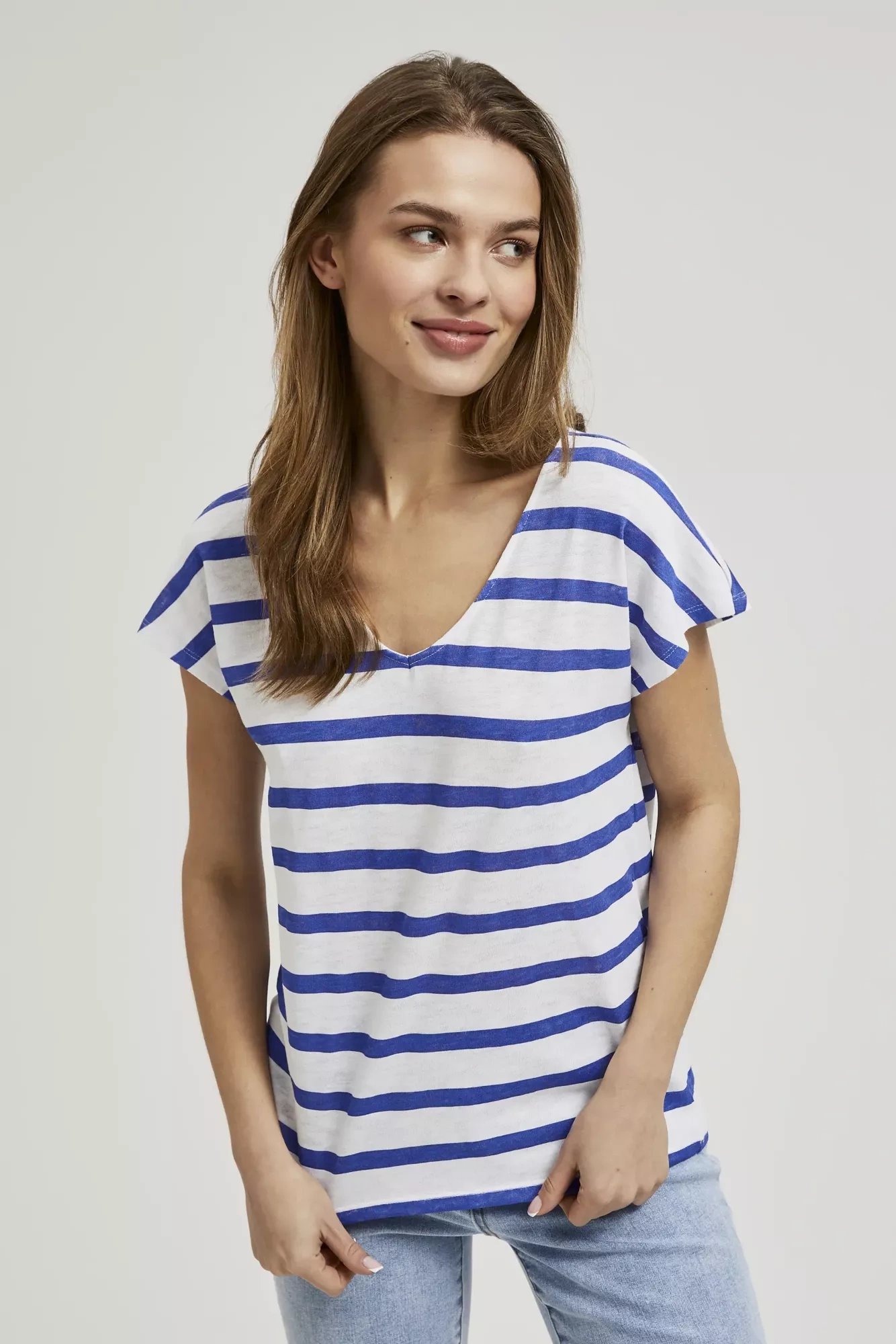 Women's T-shirt MOODO - white/blue