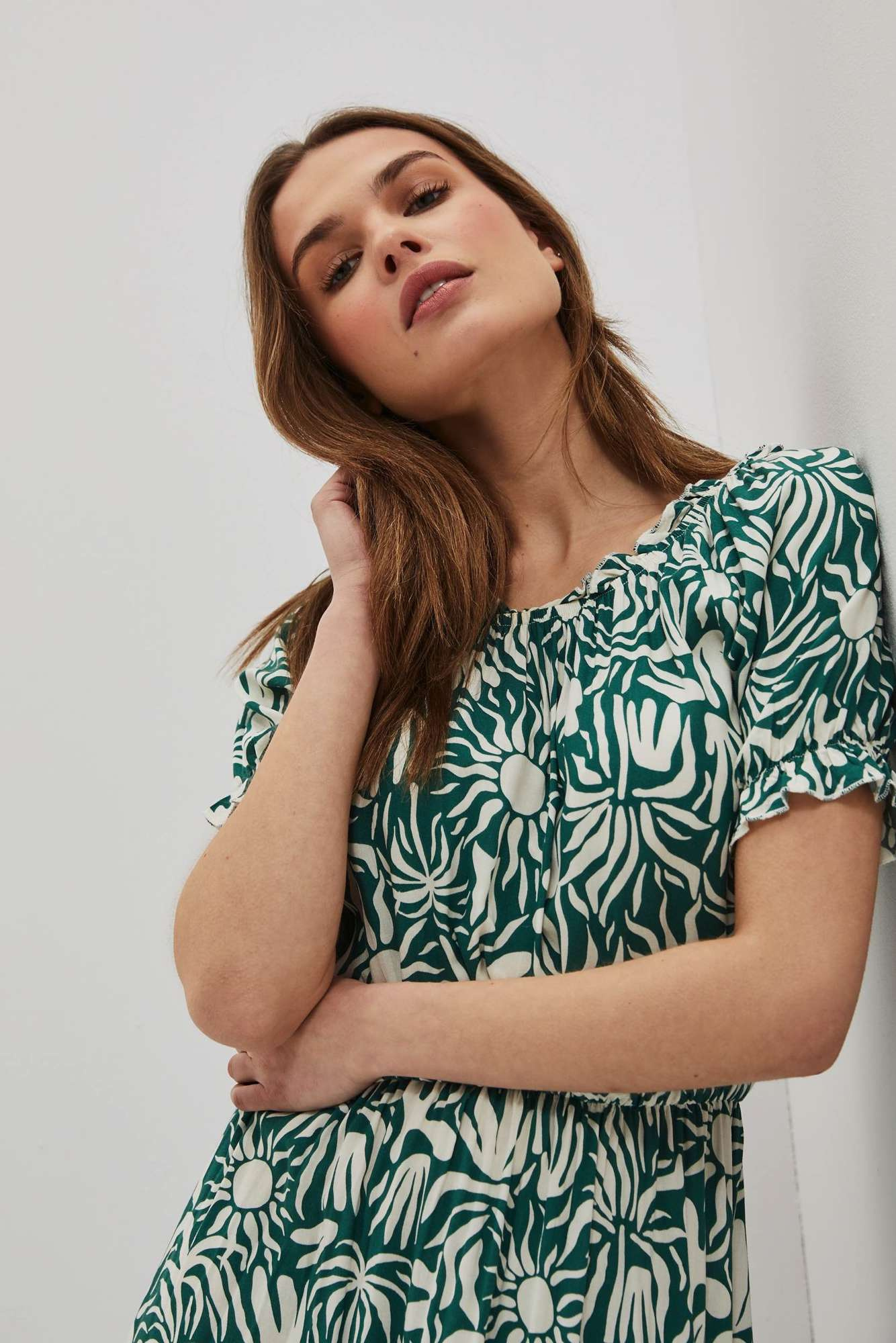 Marisse Women's Dress L-Su-4040 Palm Leaf