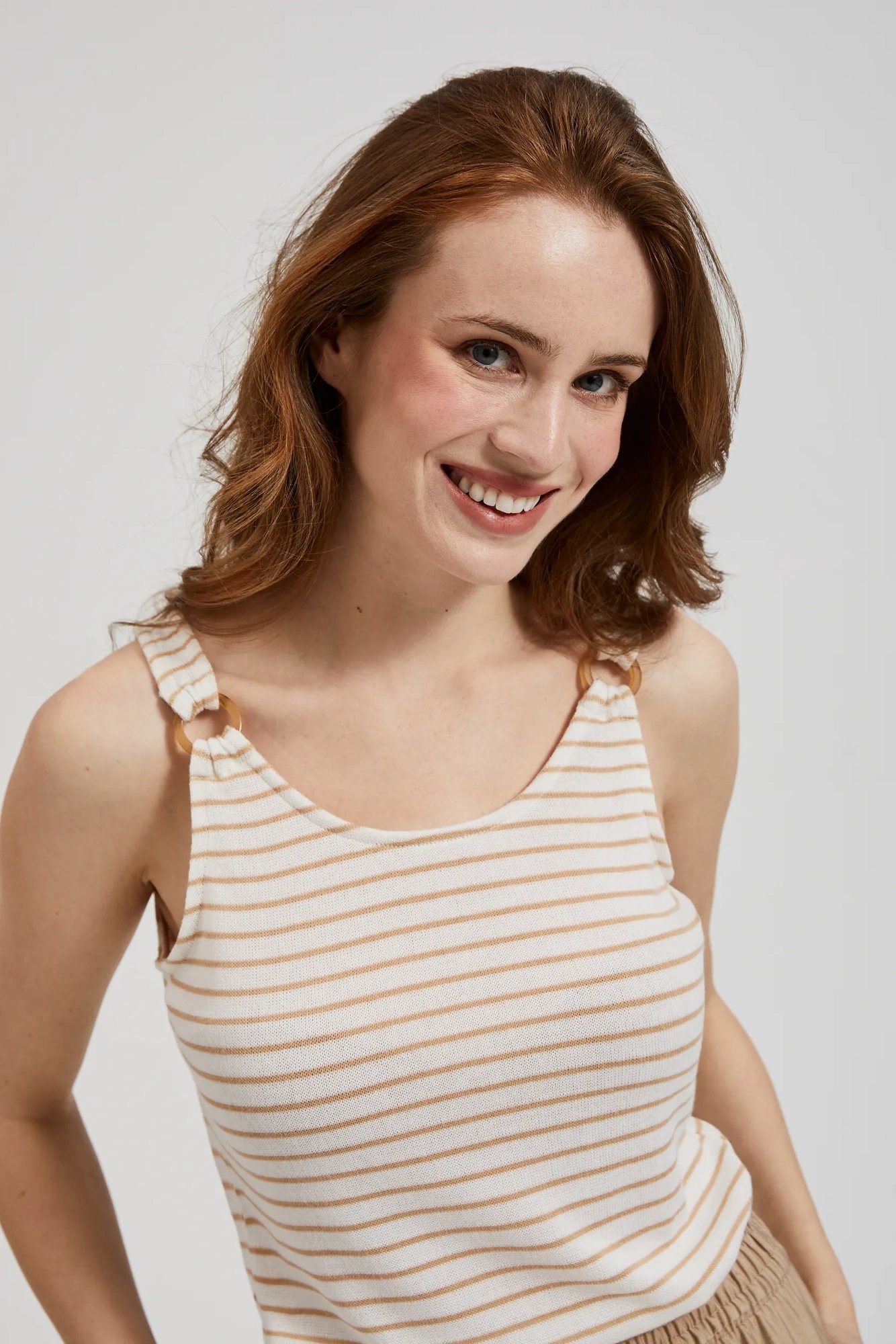 Women's tank top MOODO - ecru white/beige