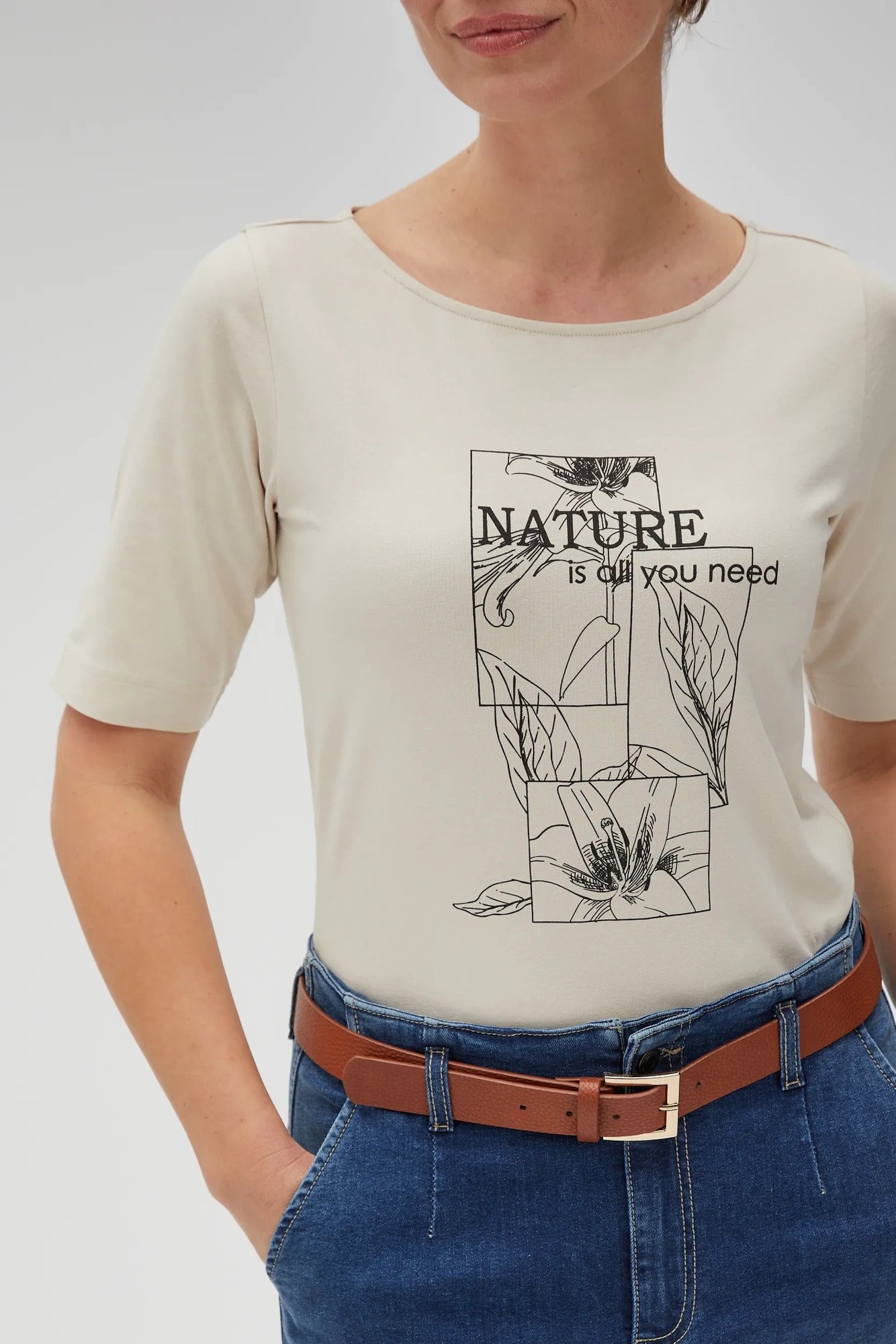 Marisse Women's T-Shirt L-Ts-4610 L.Beige