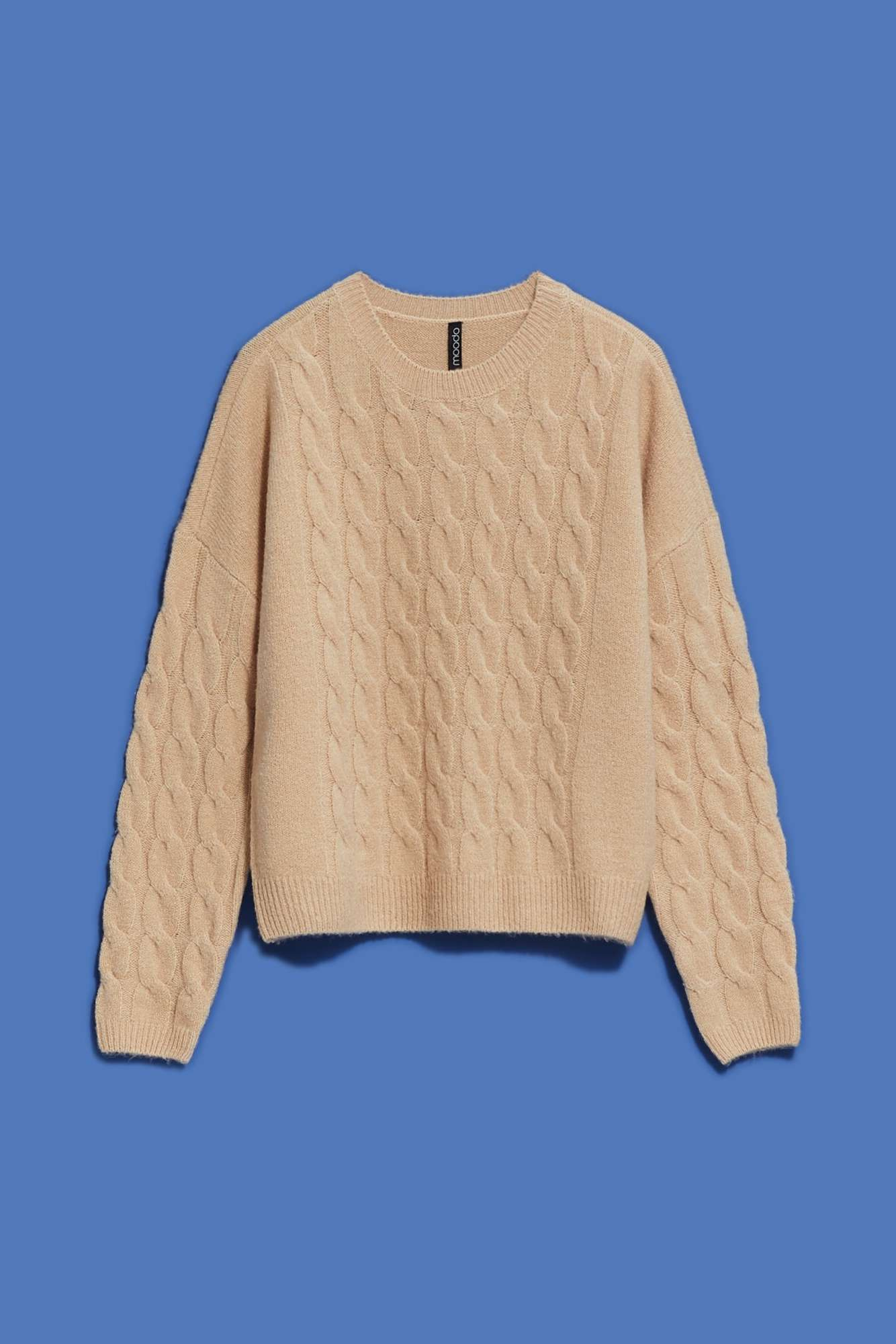 Sweater with decorative knit - beige