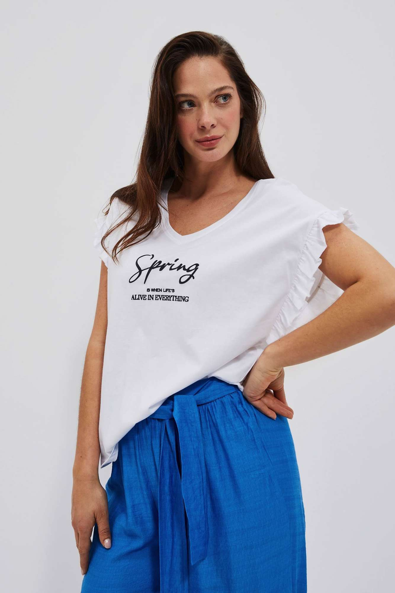 WOMEN'S T-SHIRT L-TS-4078 WHITE