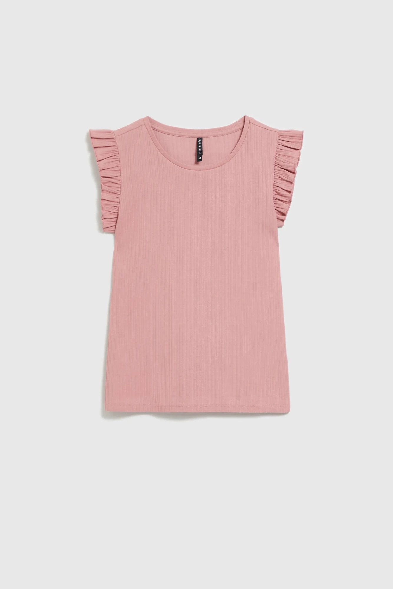 Women's ribbed blouse MOODO - powder pink