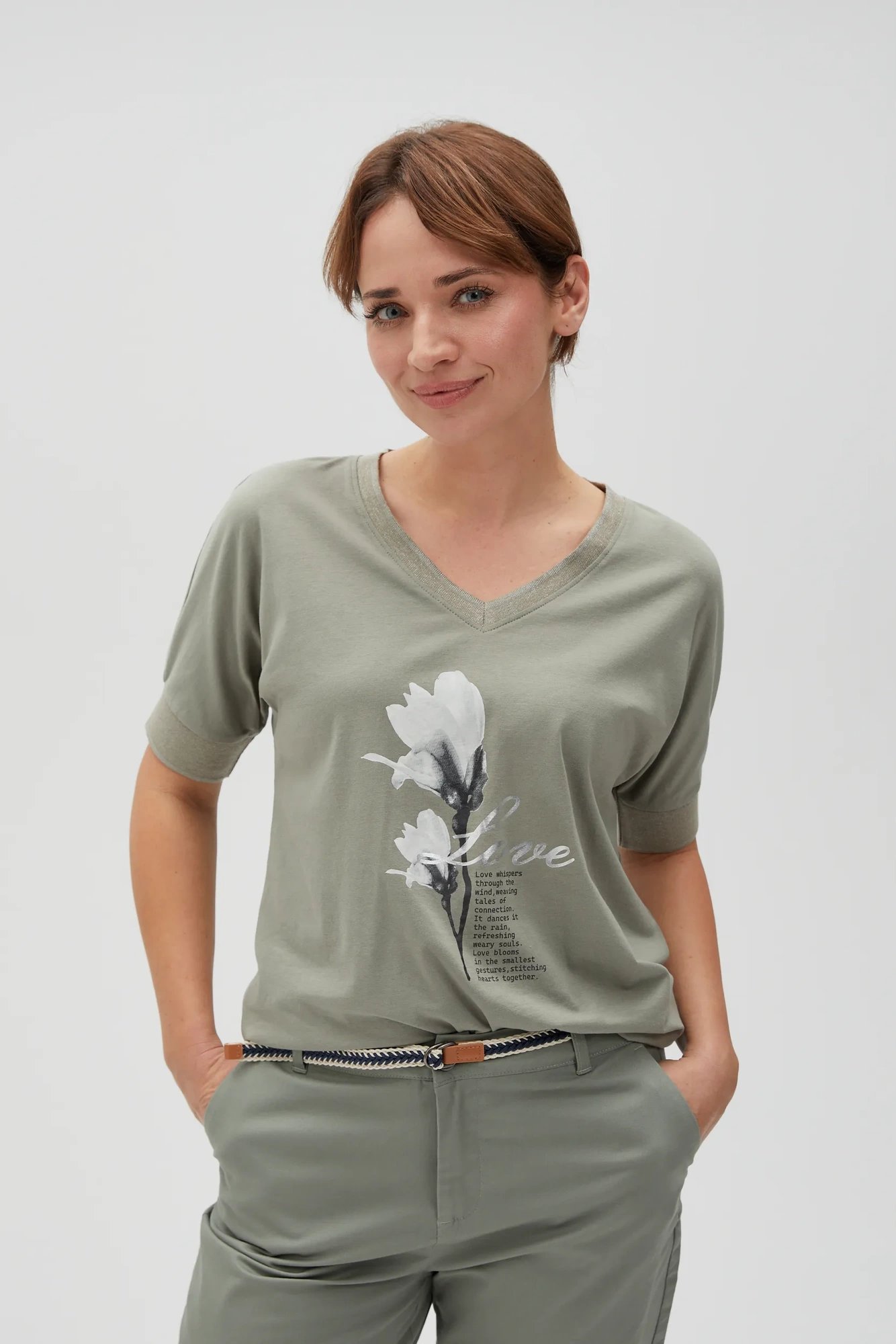 Marisse Women's T-Shirt L-Ts-4609 Olive
