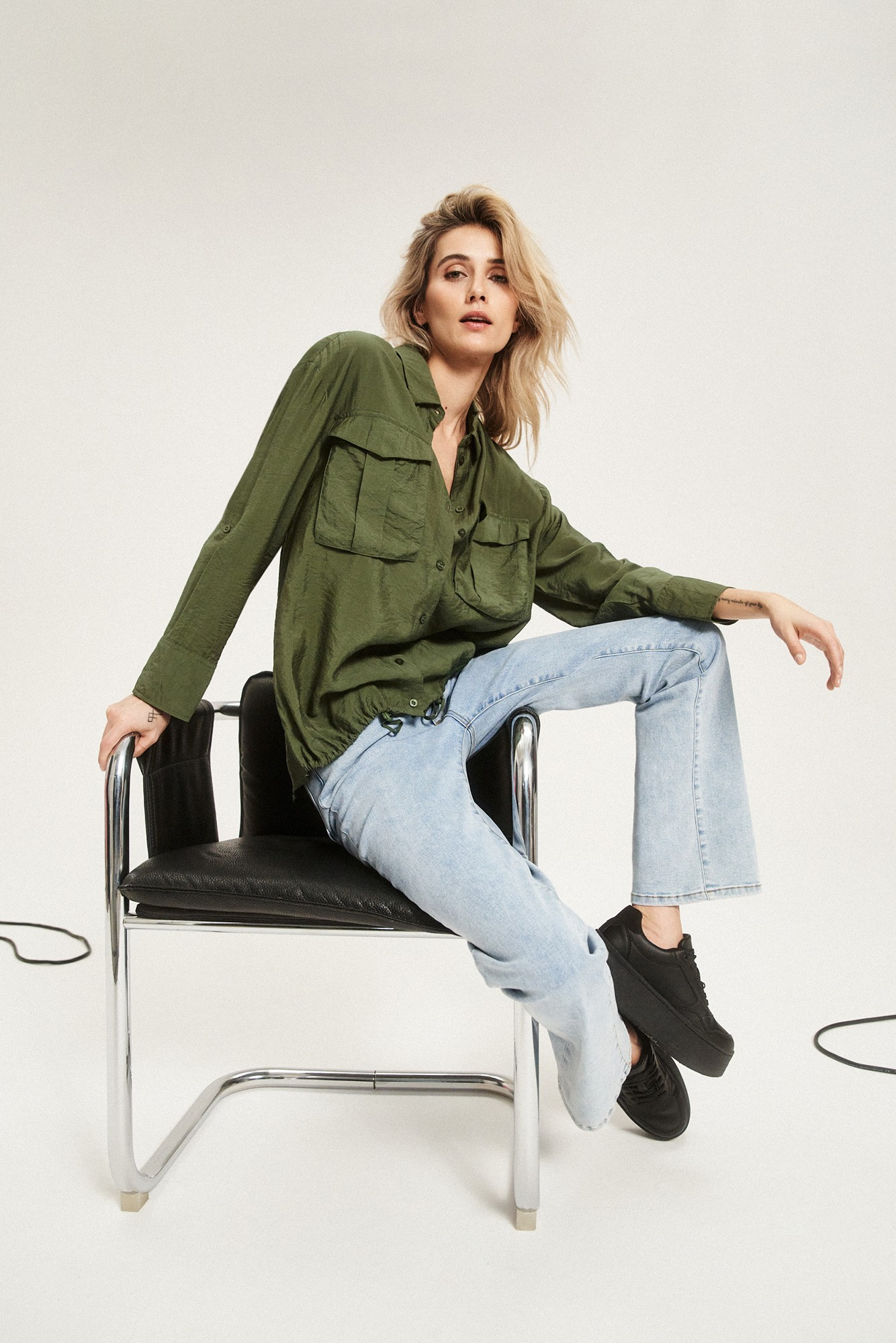 Green khaki women's shirt