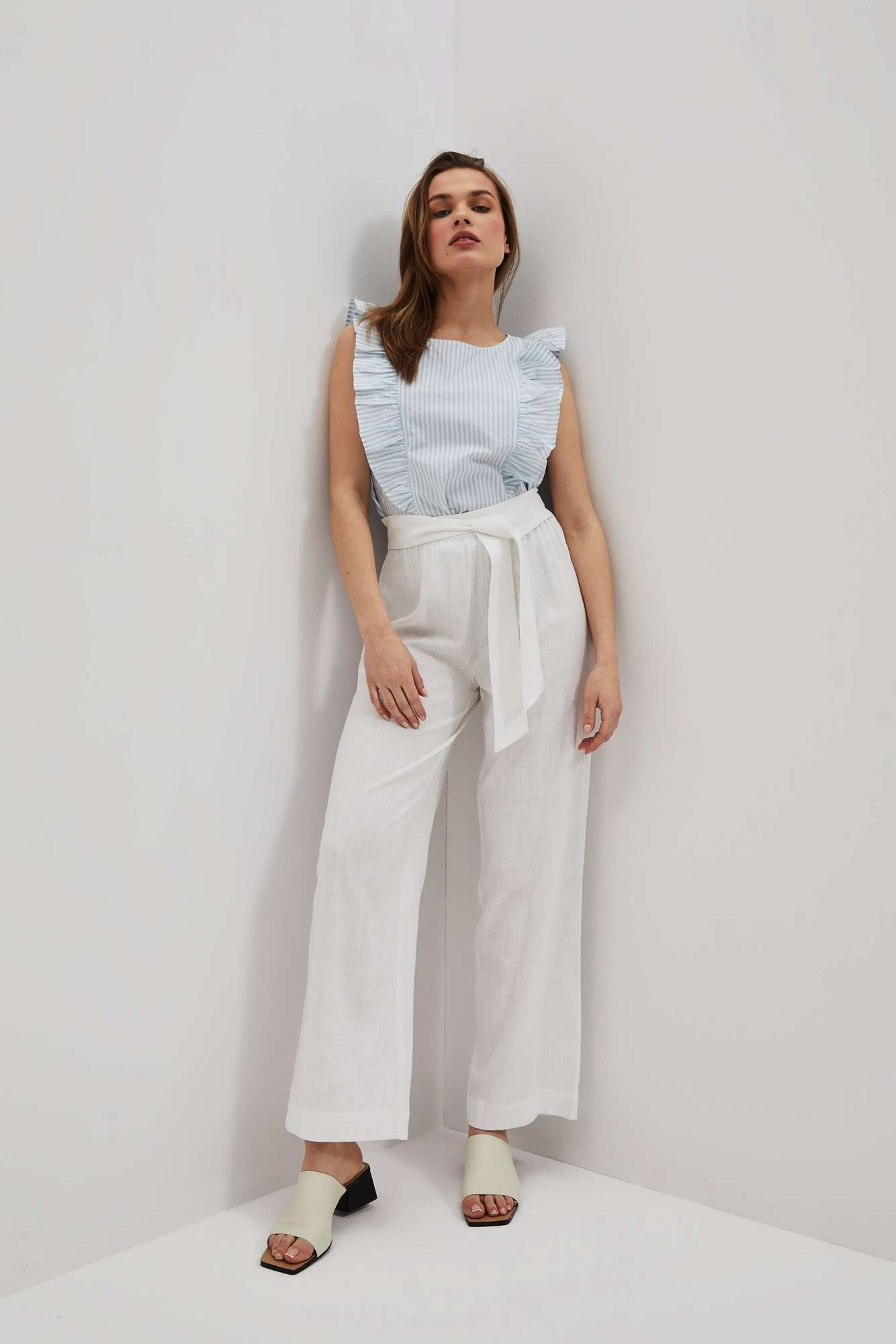 Marisse Women's Trousers L-Sp-4028 White