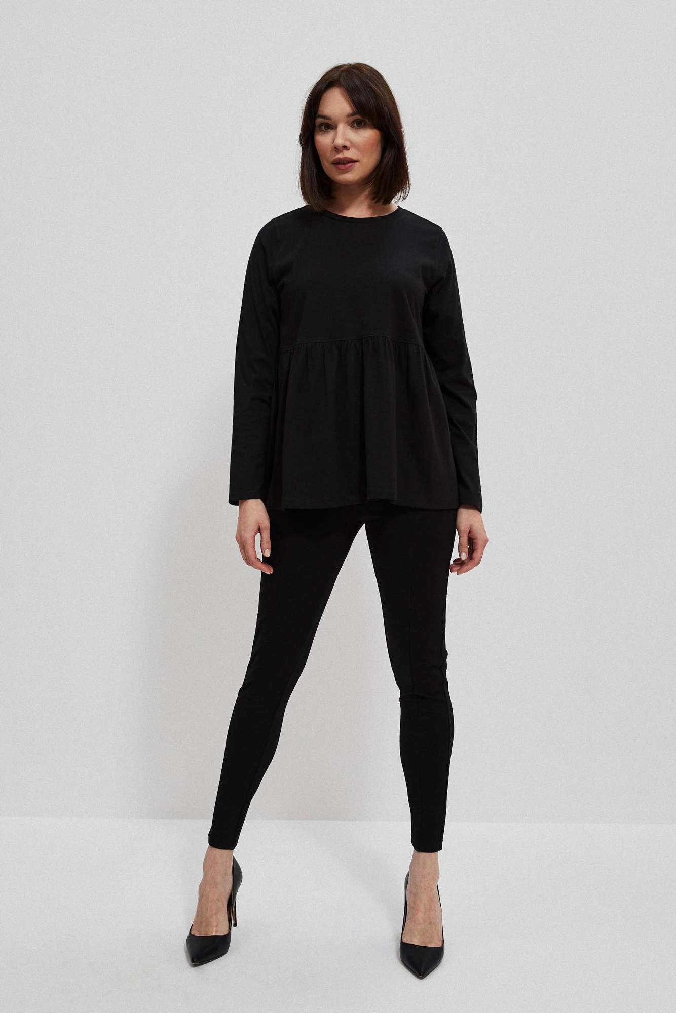 Cotton blouse with ruffles