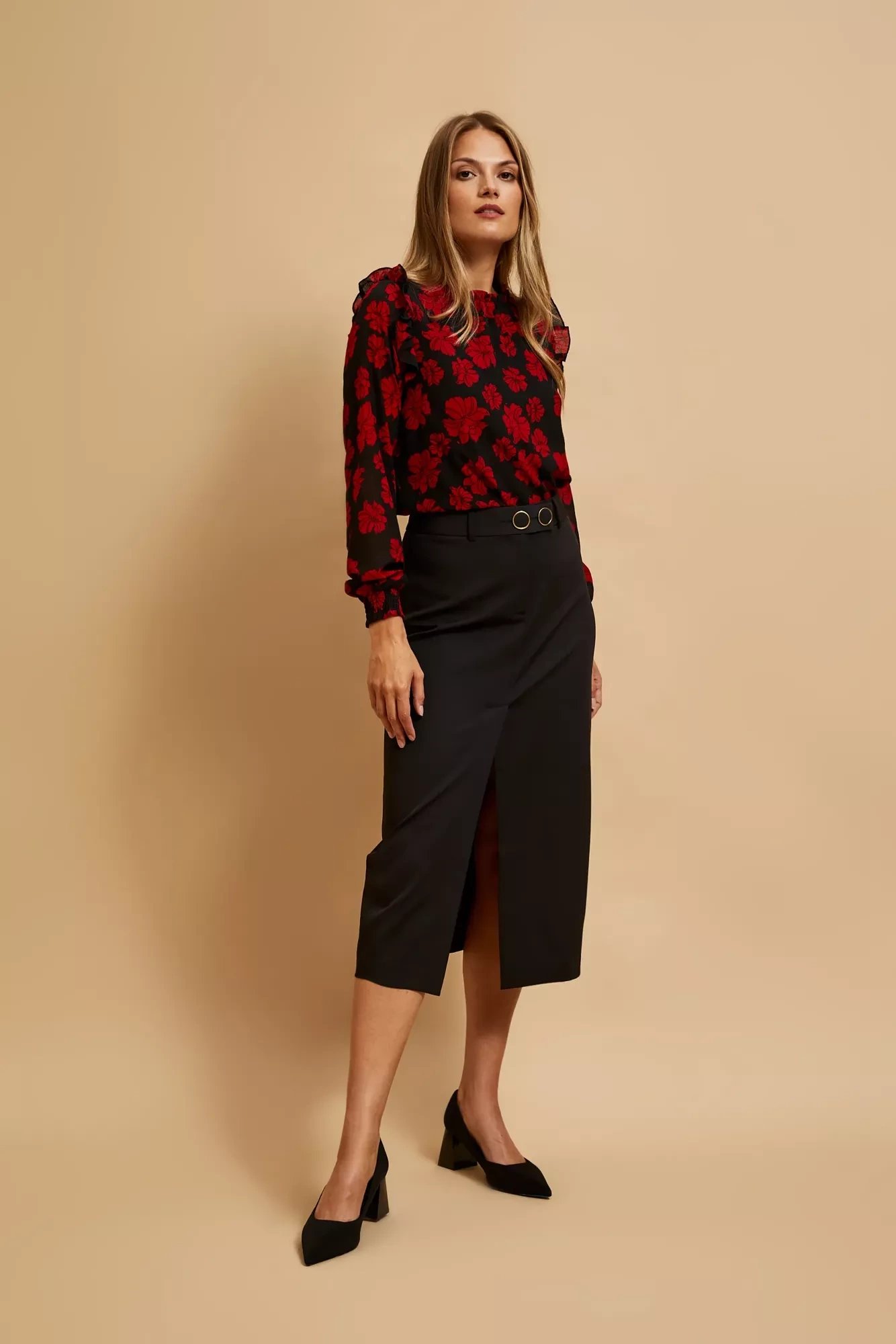 Shirt with floral pattern