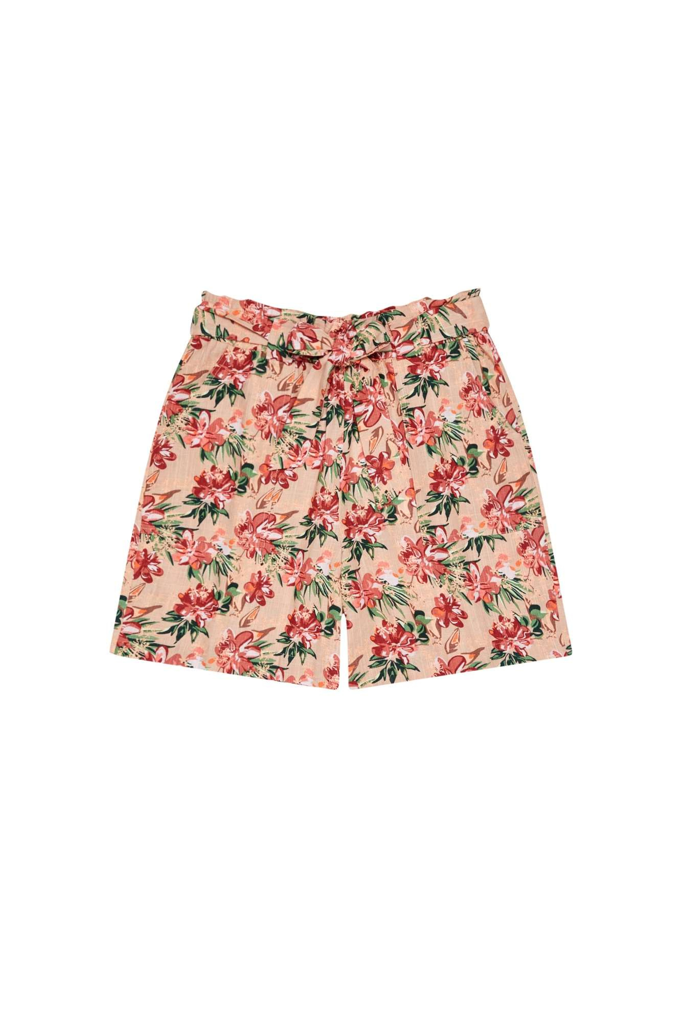 Cotton shorts with flowers