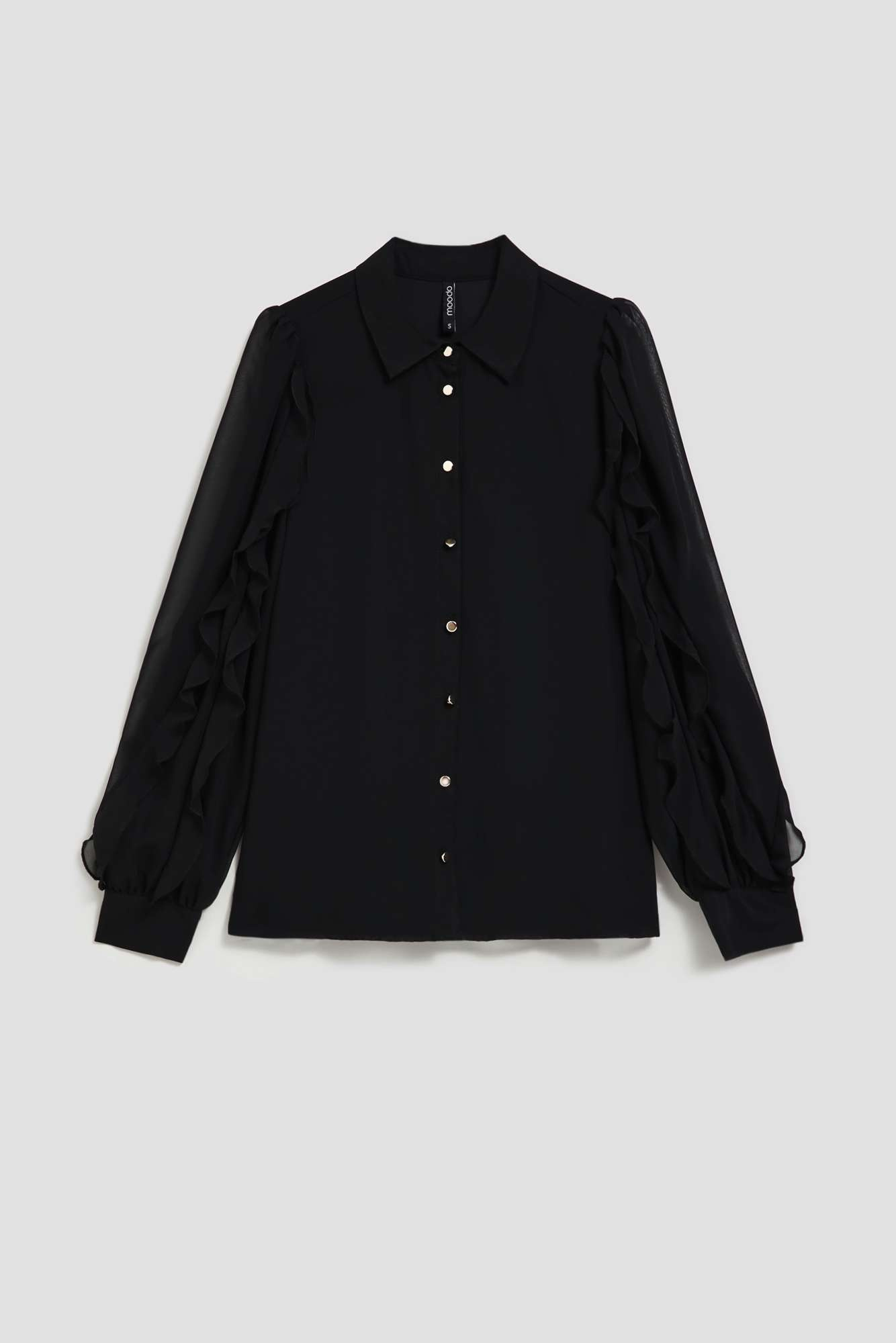 Shirt with frills on the sleeves