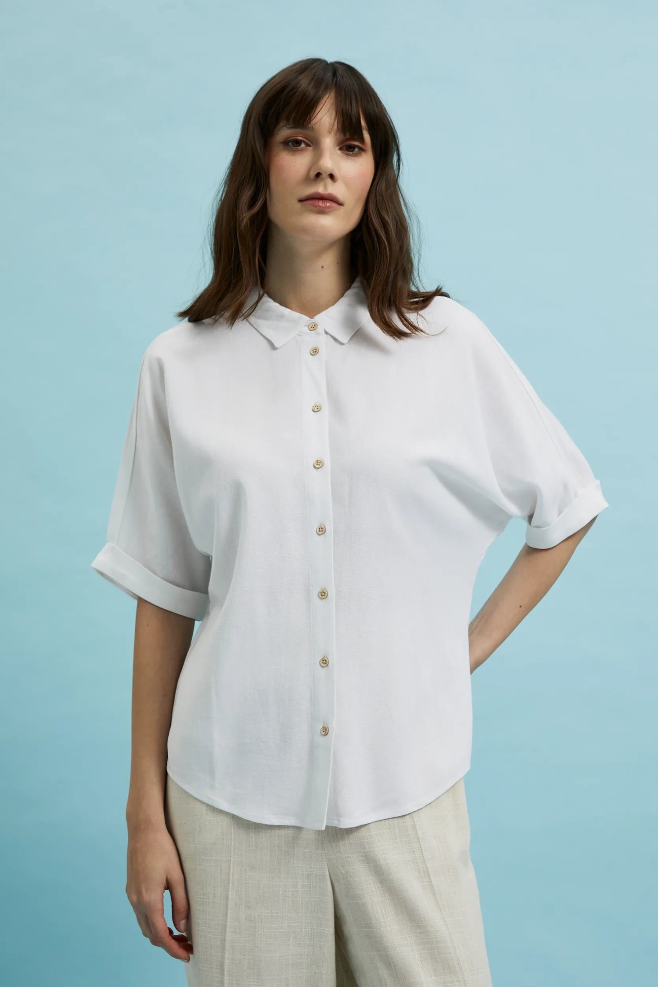 Women's shirt MOODO - ecru white