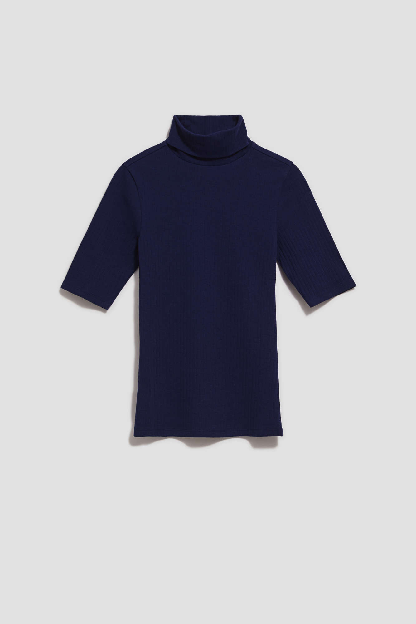 Ribbed turtleneck blouse