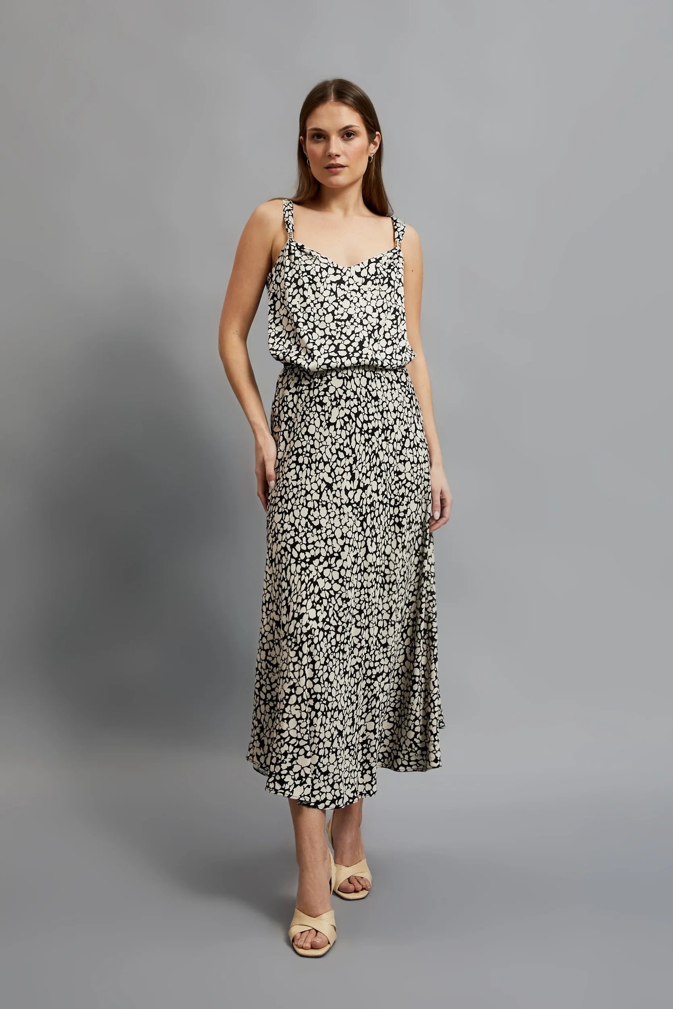 Women's top MOODO - ecru white/black