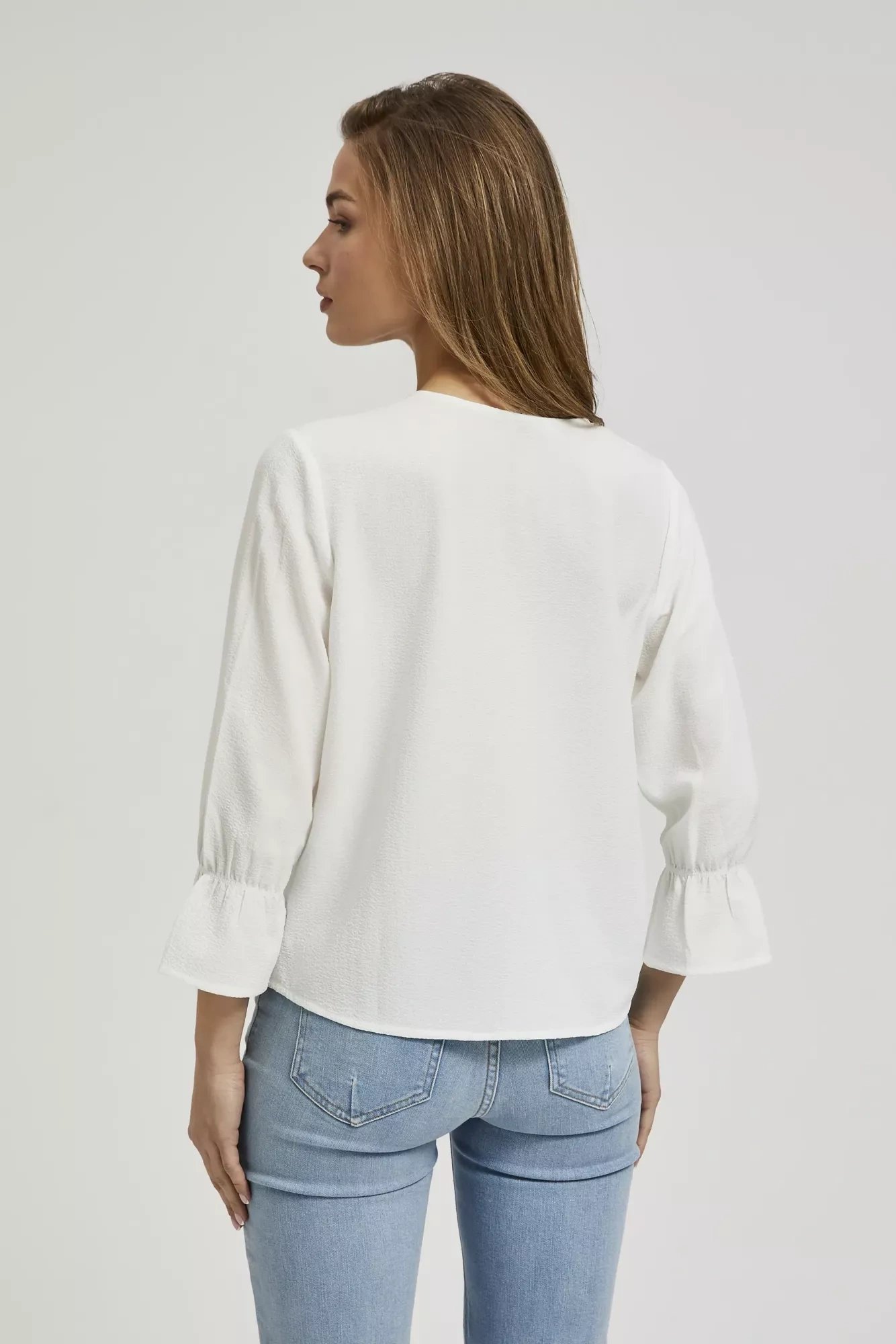 Women's shirt with MOODO pattern - white