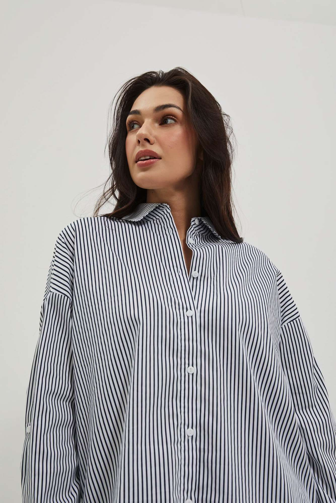 WOMEN'S SHIRT L-KO-4016 BÍLÁ_NAVY