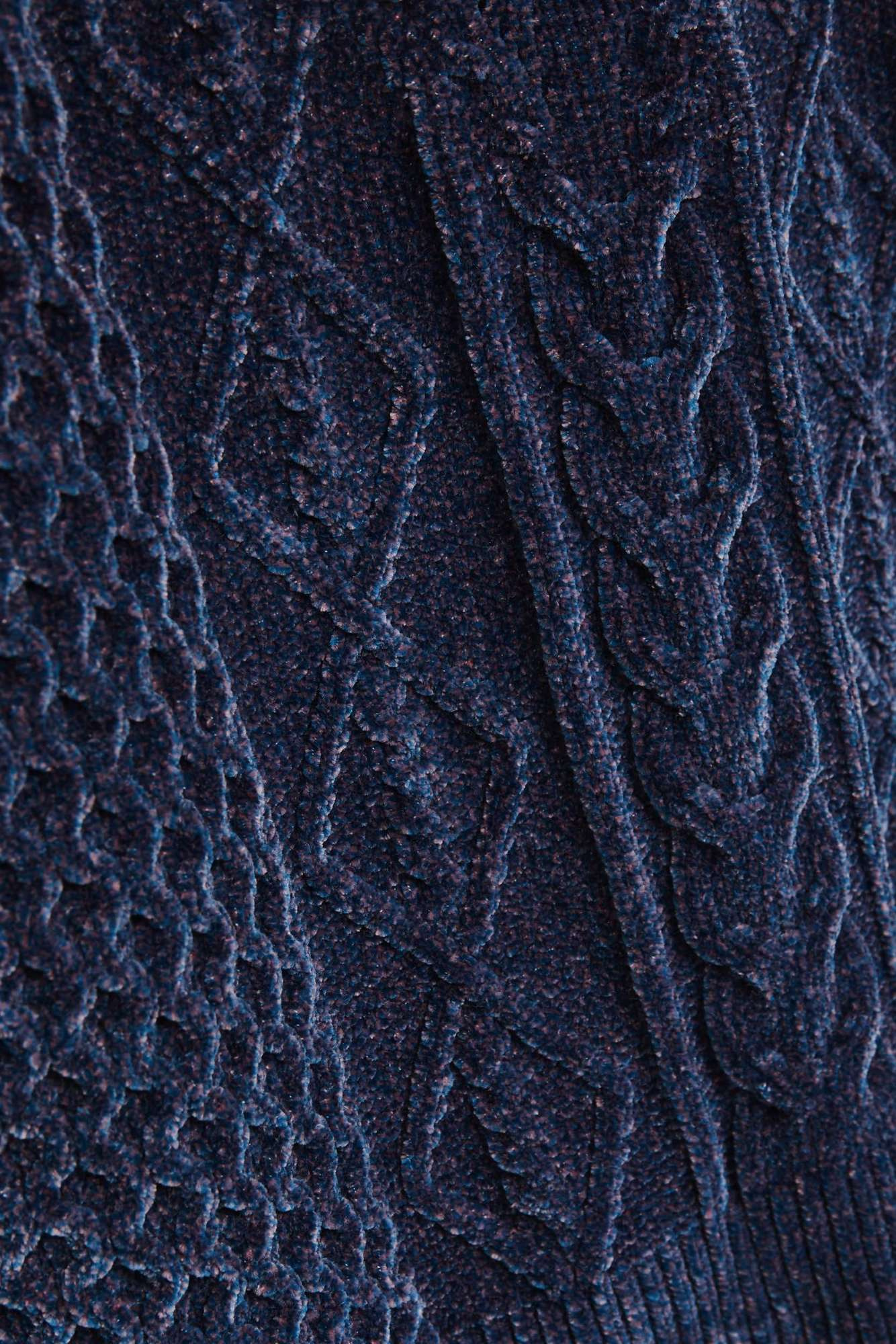 Marisse Navy Blue Sweater With Decorative Weave