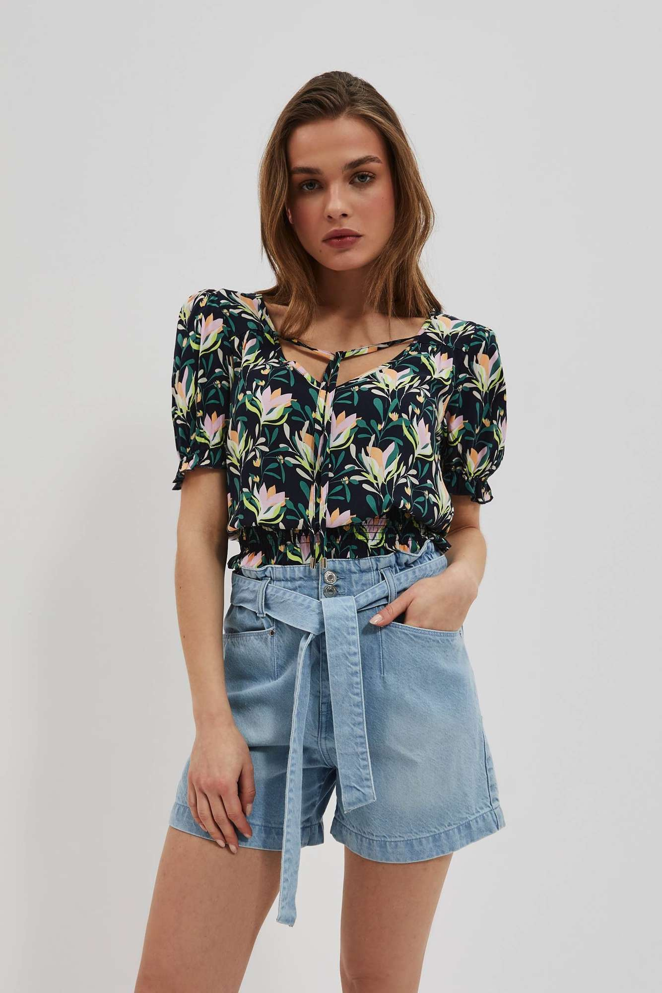 WOMEN'S SHIRT L-KO-4046 NAVY