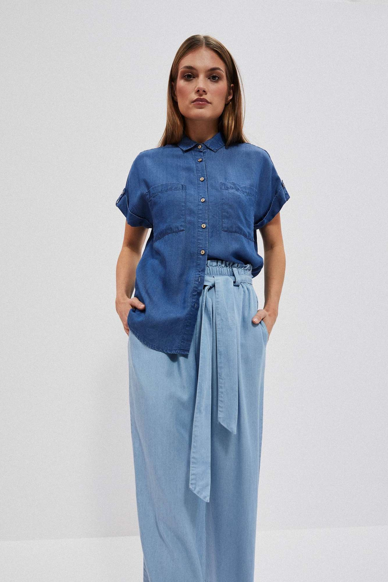 WOMEN'S SHIRT L-KO-4008 DARK BLUE