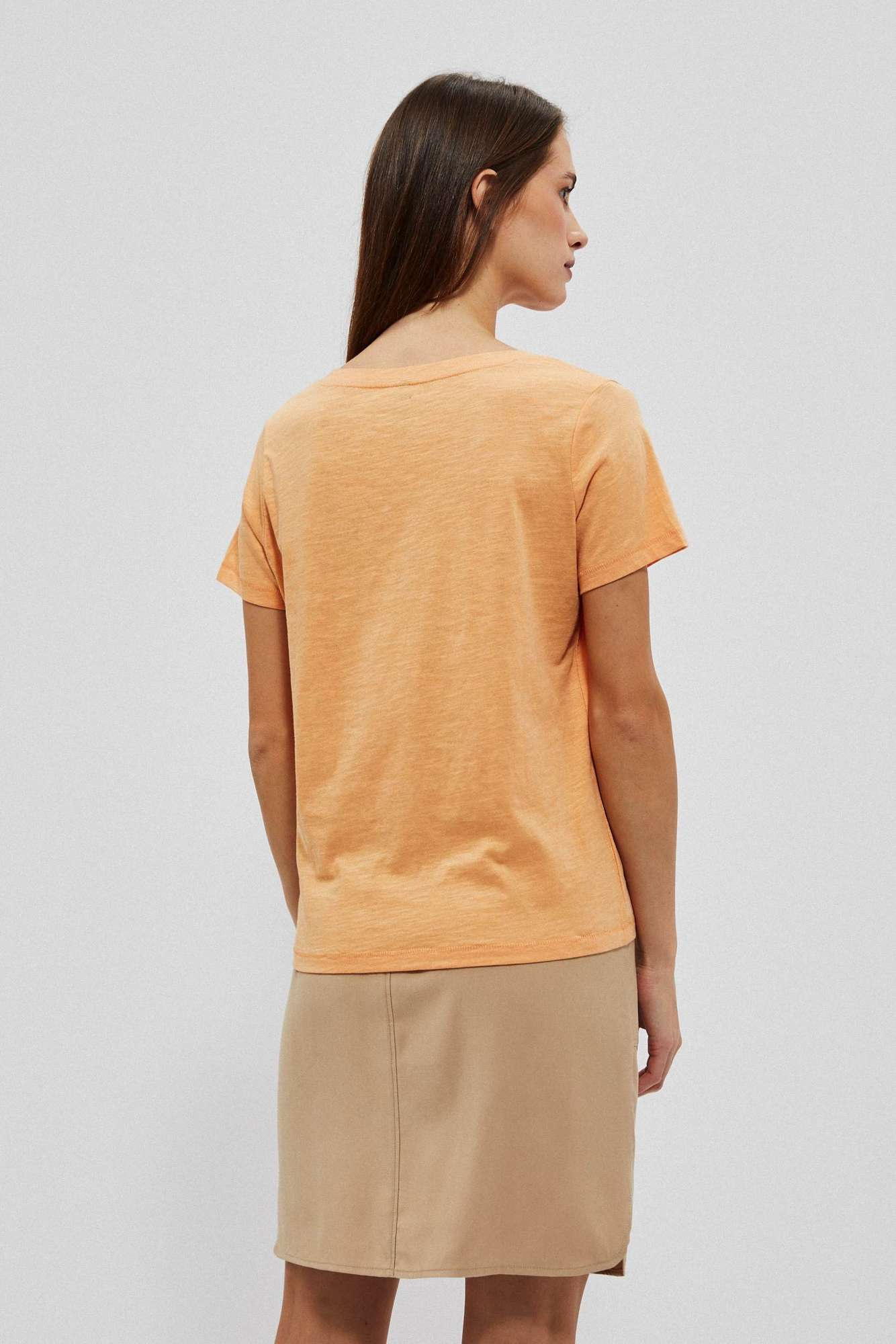 WOMEN'S T-SHIRT L-TS-4049 PEACH