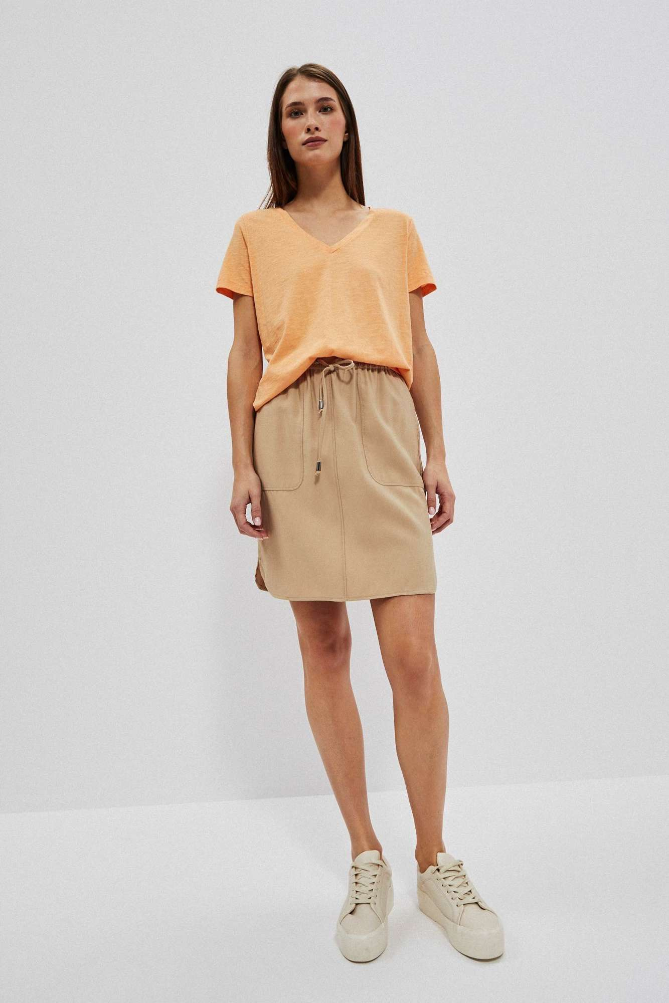 WOMEN'S T-SHIRT L-TS-4049 PEACH