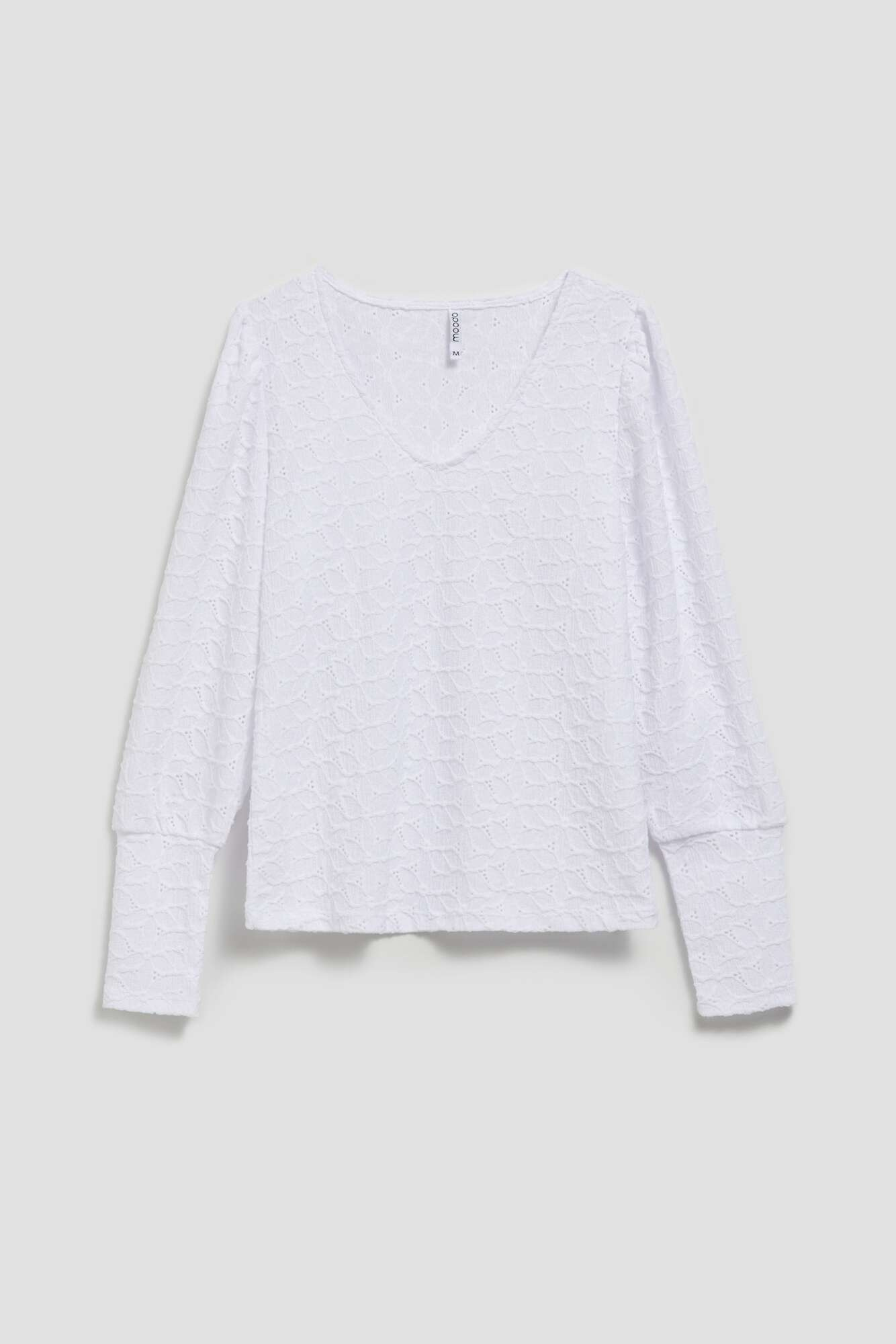 Openwork blouse with a V-neck