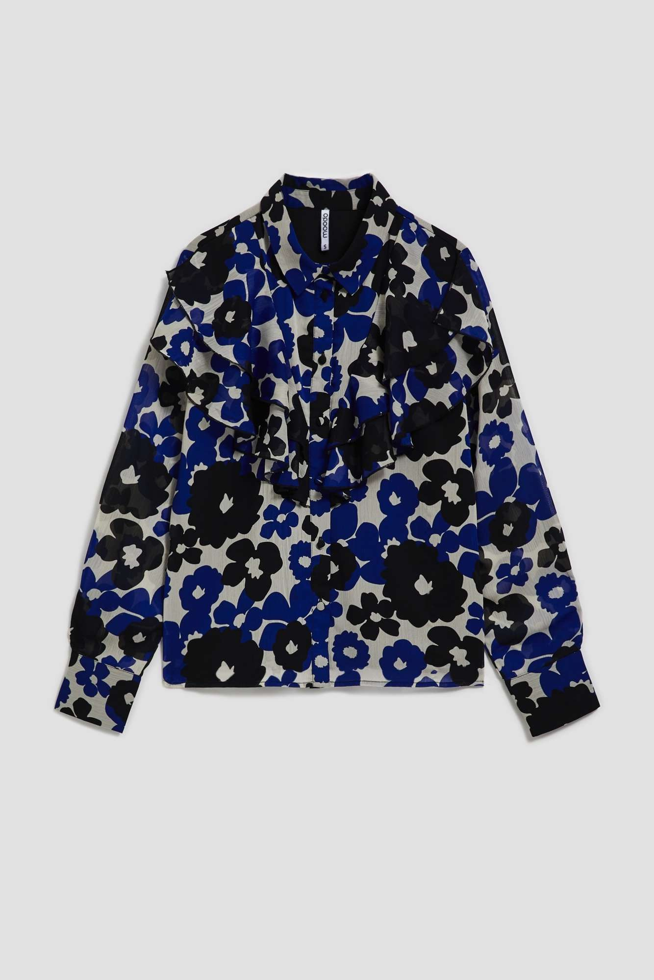 Patterned shirt with frills