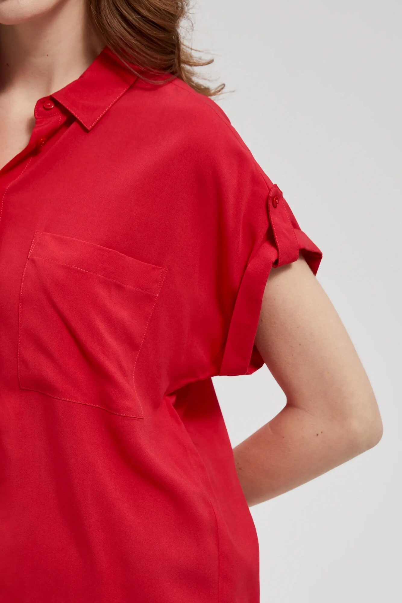 Women's shirt with pocket MOODO - red