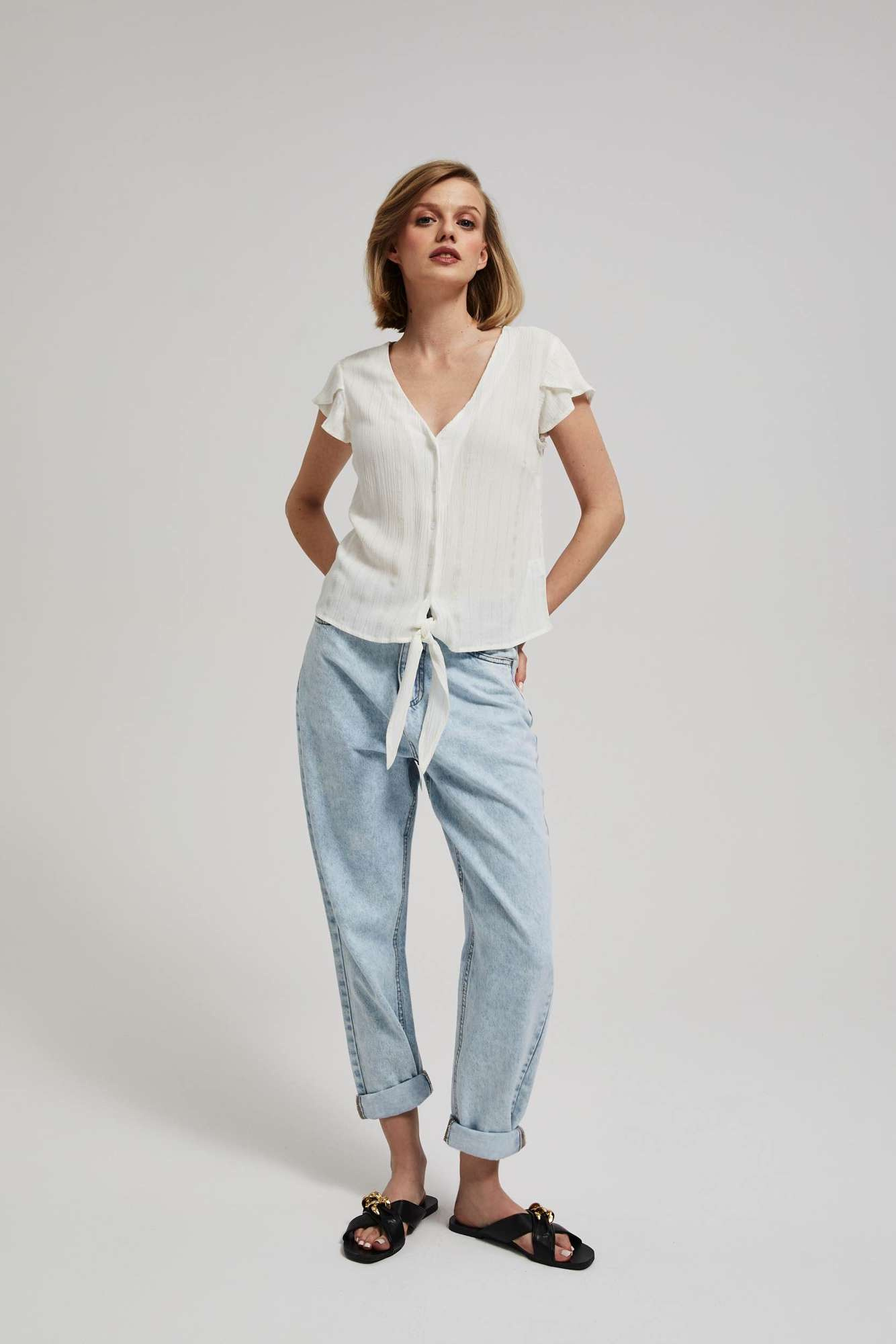 WOMEN'S SHIRT L-KO-4048 OFF WHITE