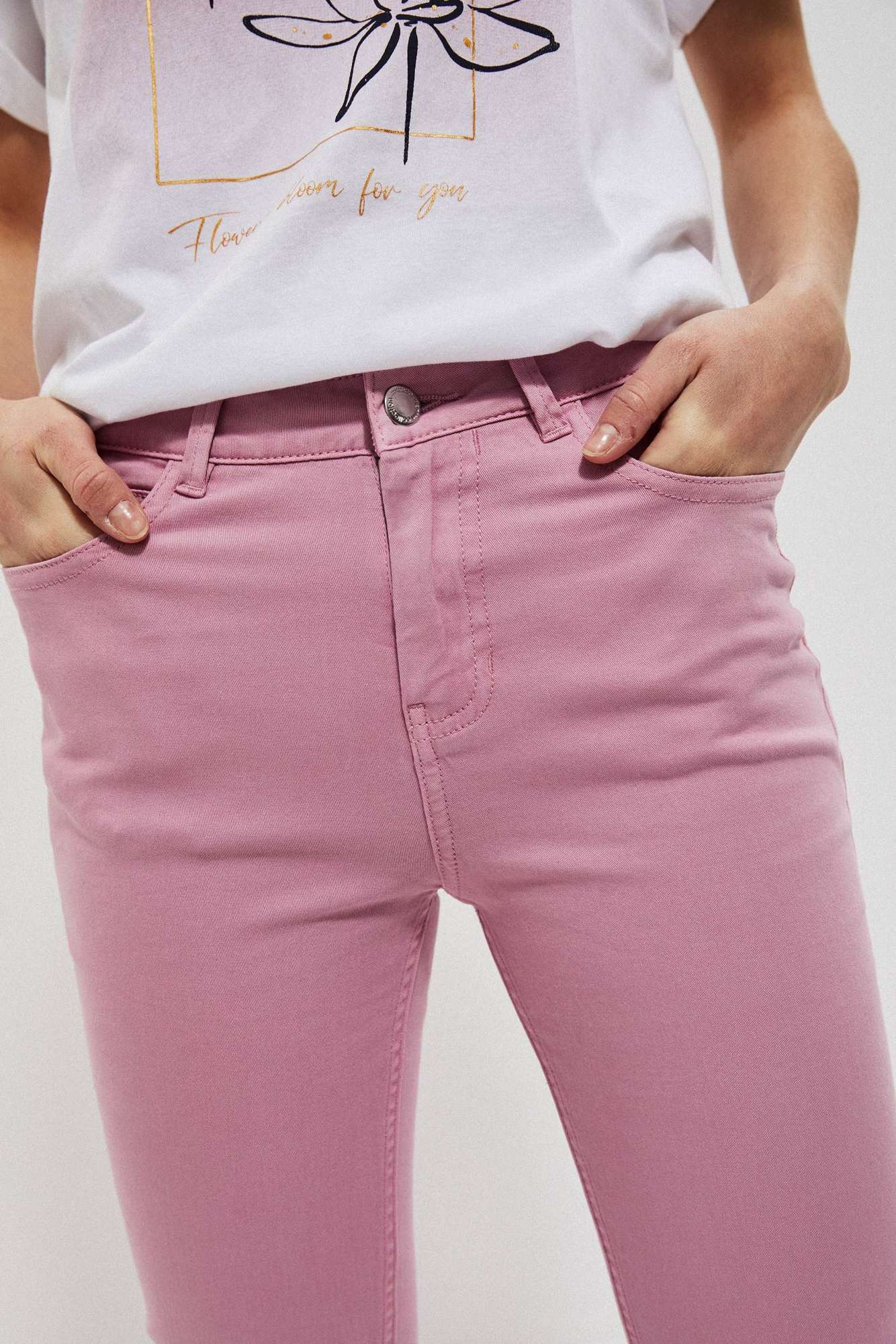 Pantaloni simpli - roz