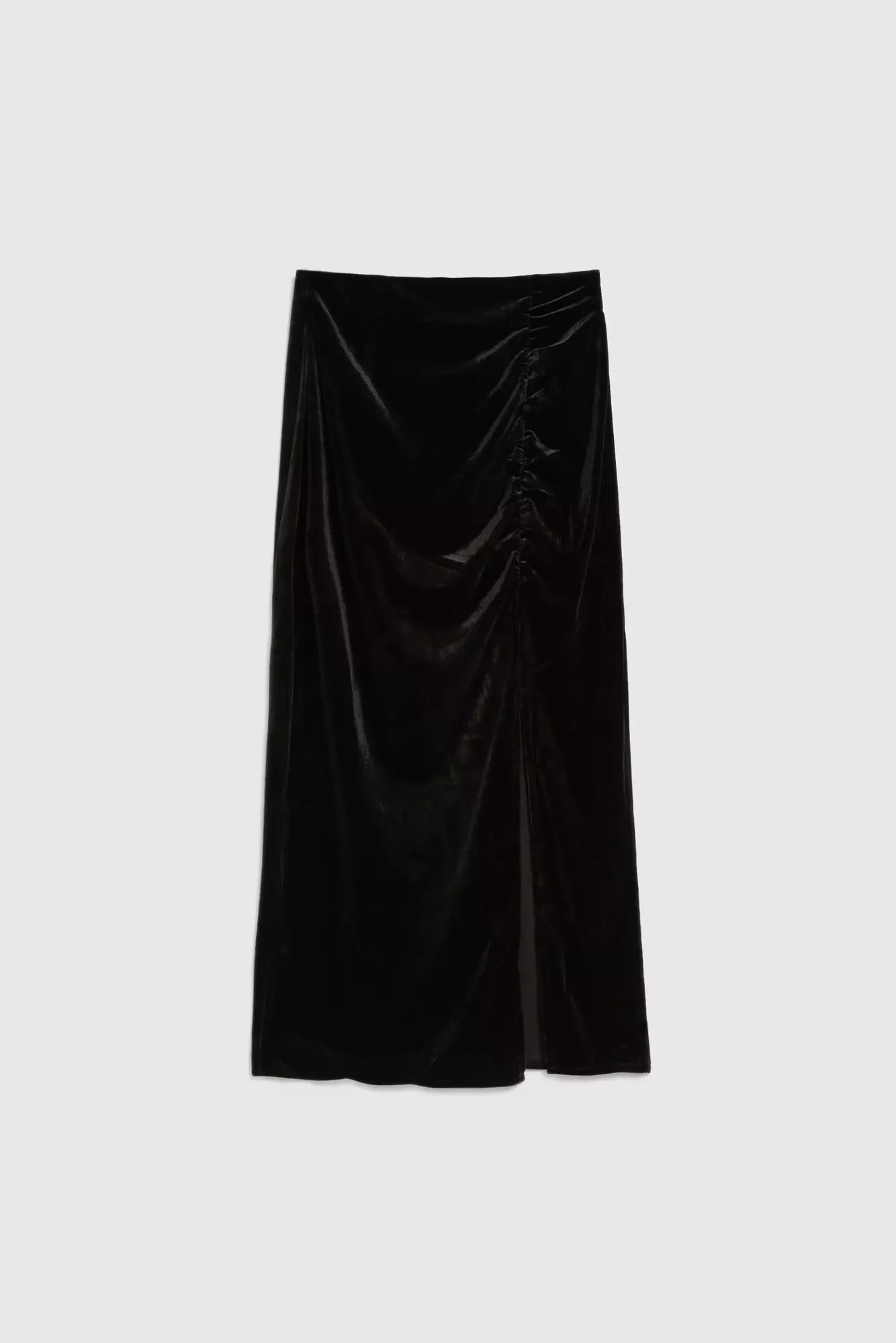 Velour skirt with slit