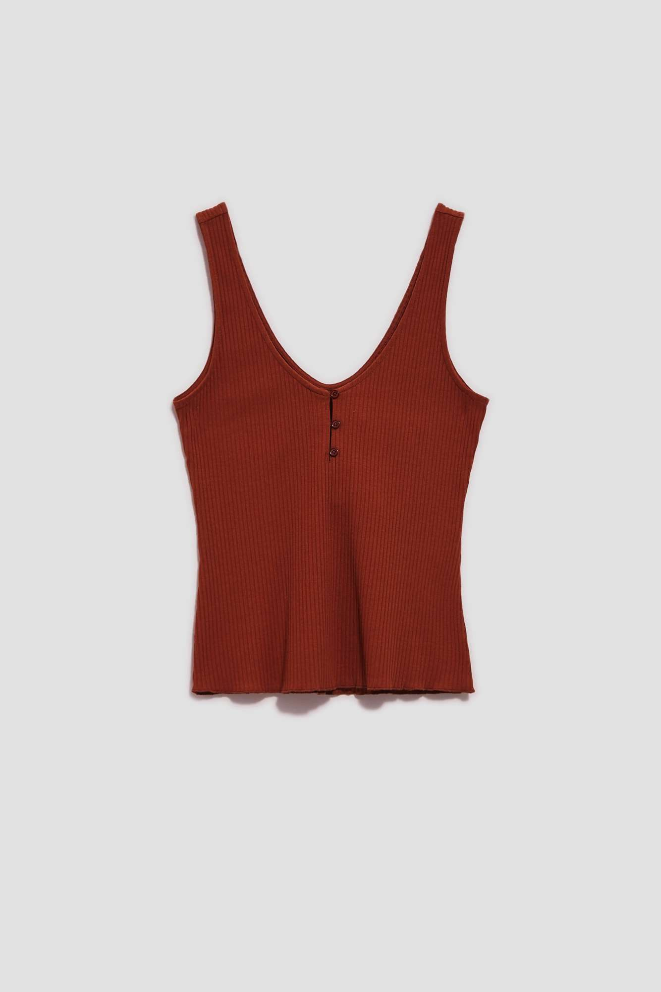 WOMEN'S TOP L-TS-4065 BROWN