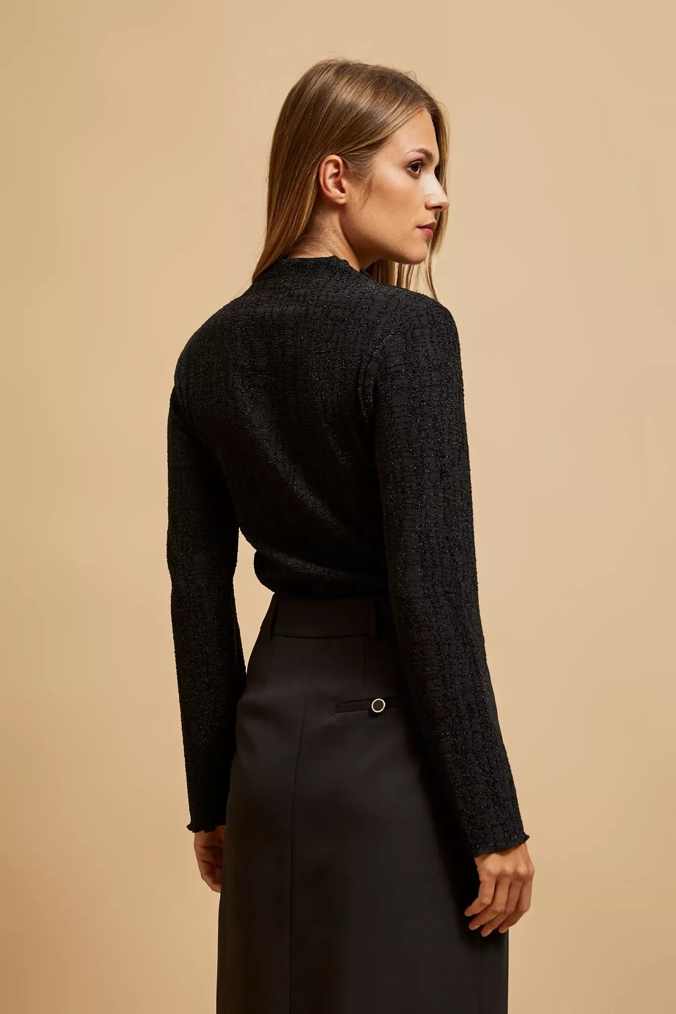 Blouse with half turtleneck