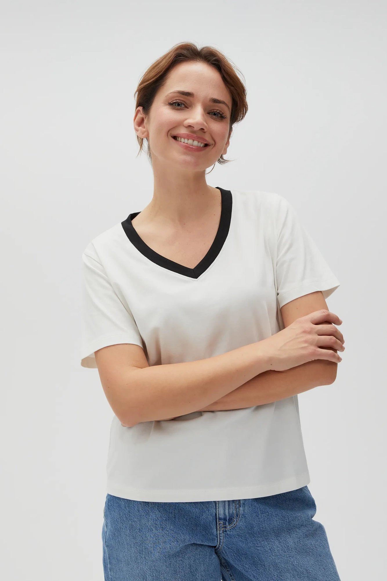 Marisse Women's T-Shirt L-Ts-4600 Off White