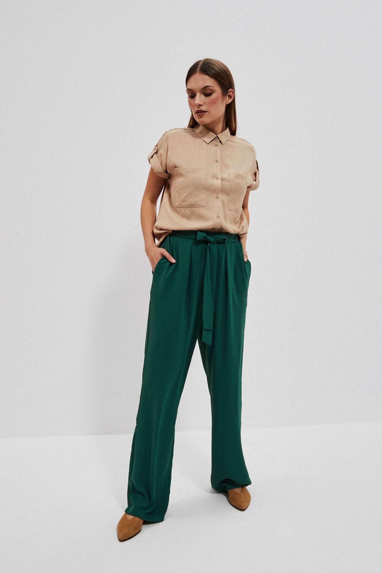 Marisse Women's Trousers L-Sp-4013 Palm Leaf
