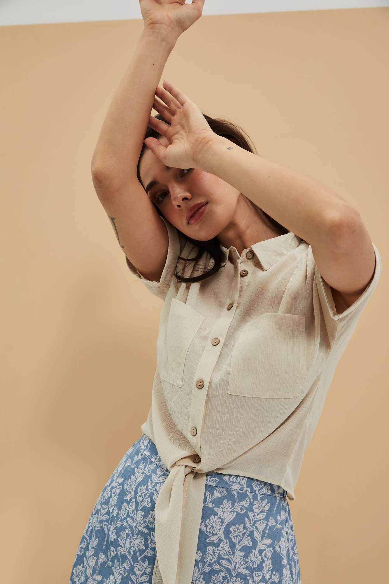 WOMEN'S SHIRT L-KO-4041 L.Beige