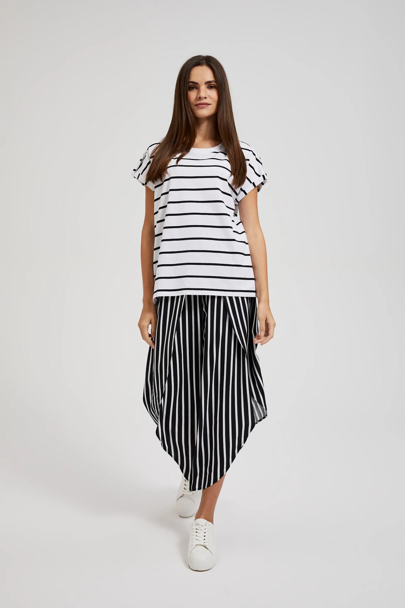 Women's striped T-shirt MOODO - white