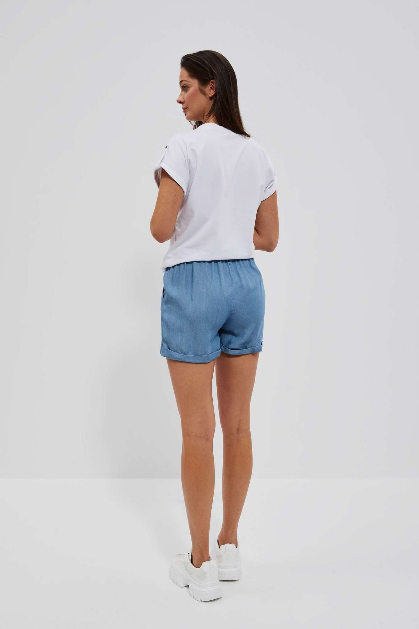 WOMEN&#039;S SHORTS L-SH-4016 D.Blue