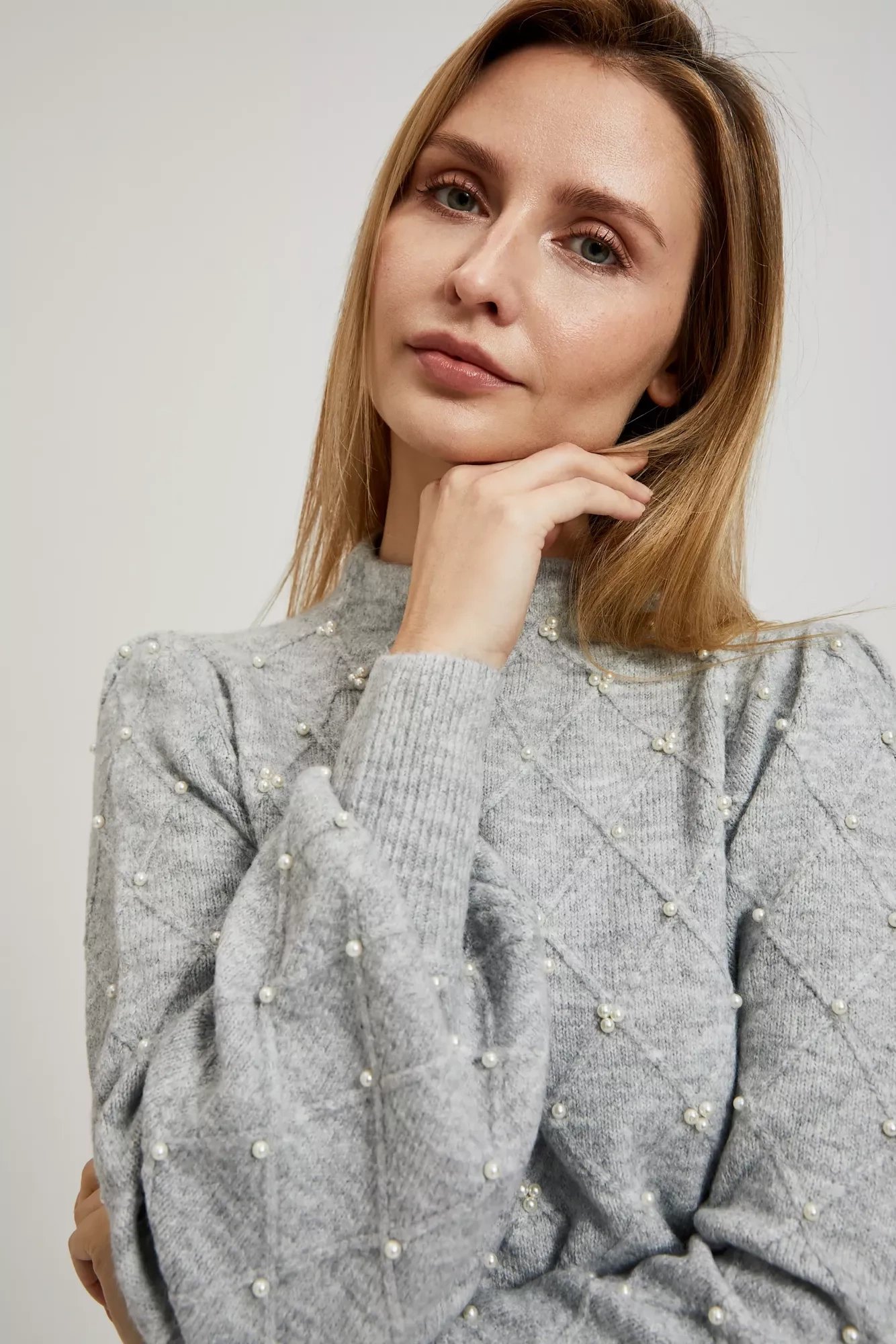 Sweater with fluffy sleeves