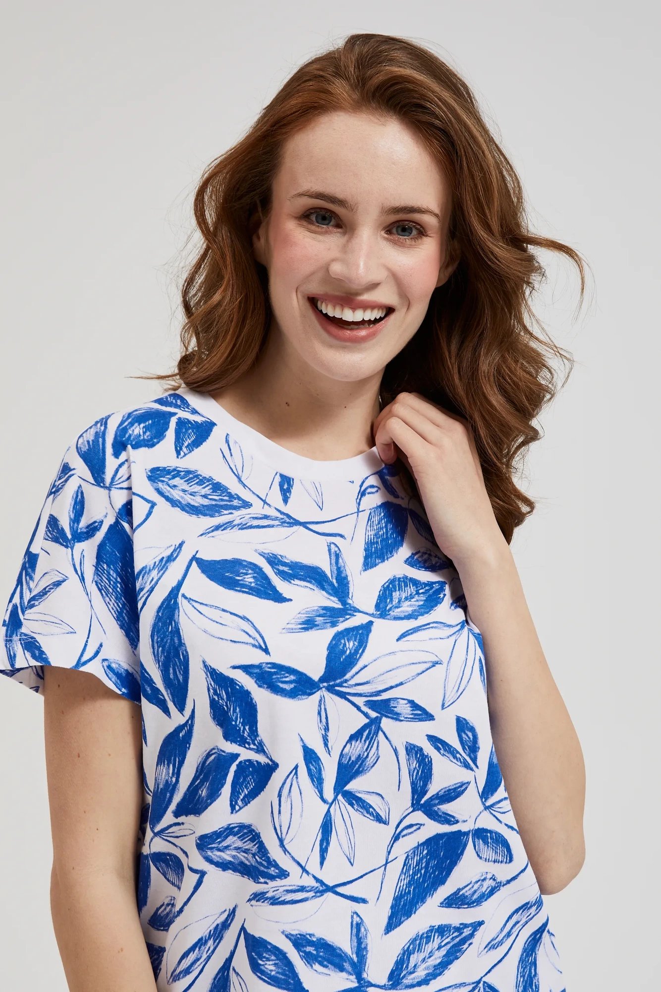 Women's T-shirt MOODO with print - light blue