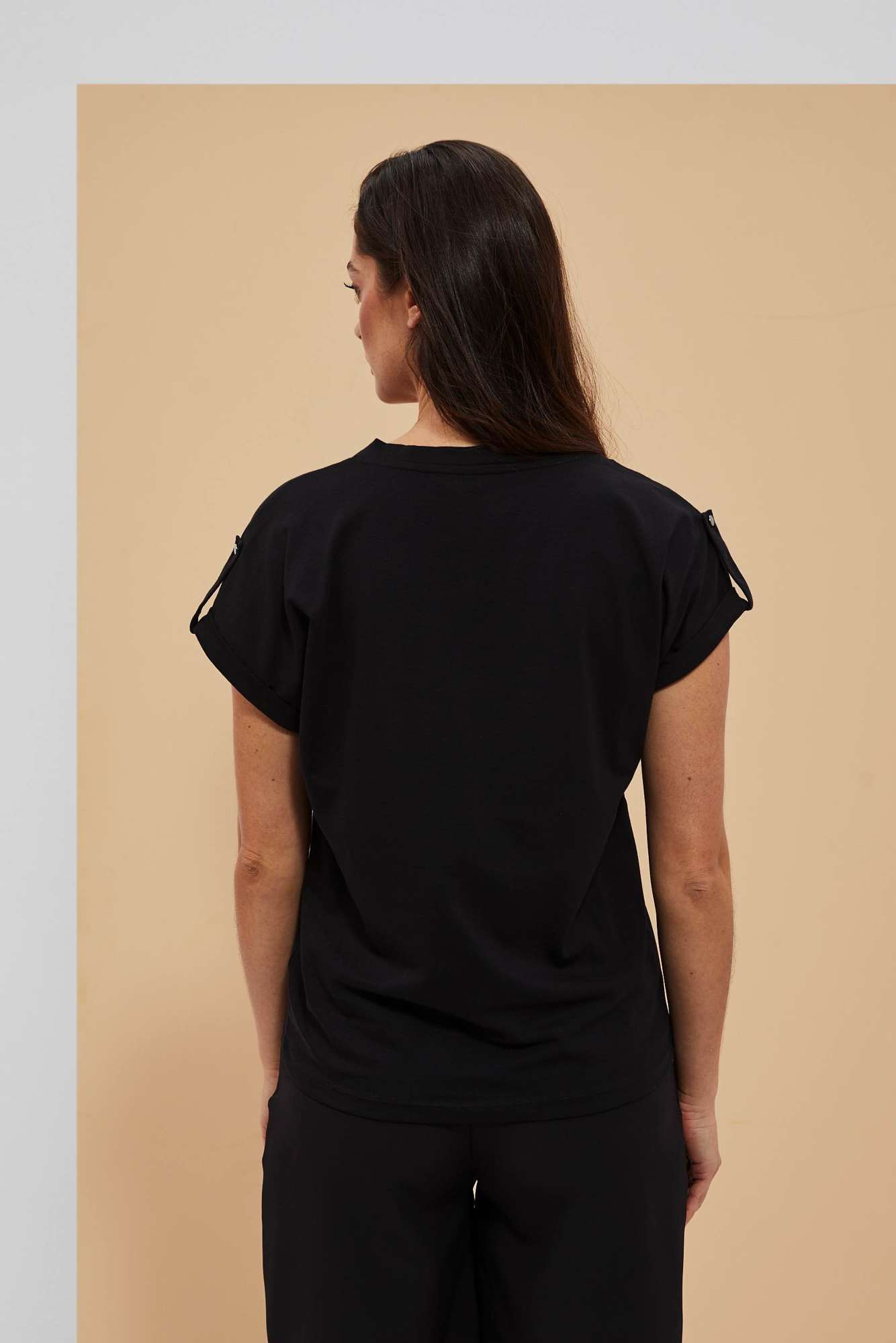 WOMEN'S T-SHIRT L-TS-4076 BLACK