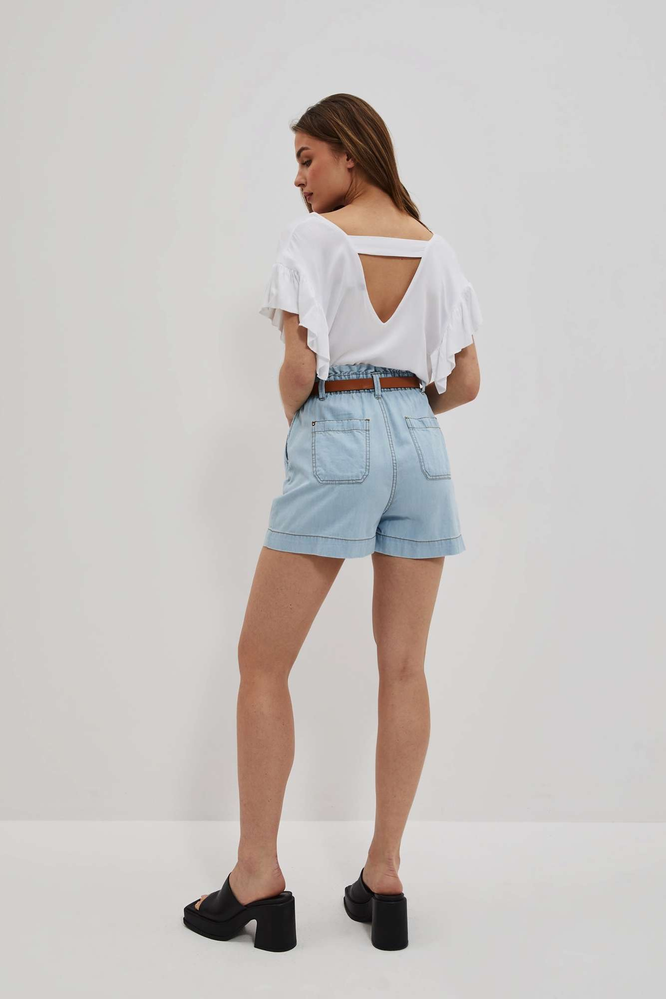 WOMEN&#039;S SHORTS L-SH-4006 L.Blue