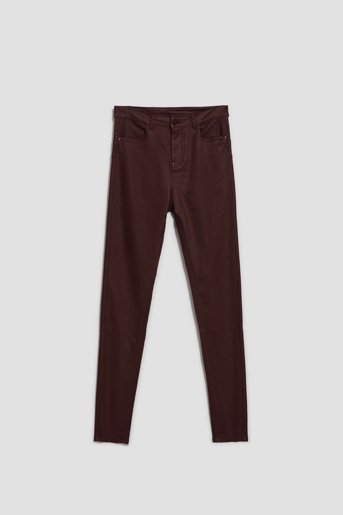 Waxed skinny pants