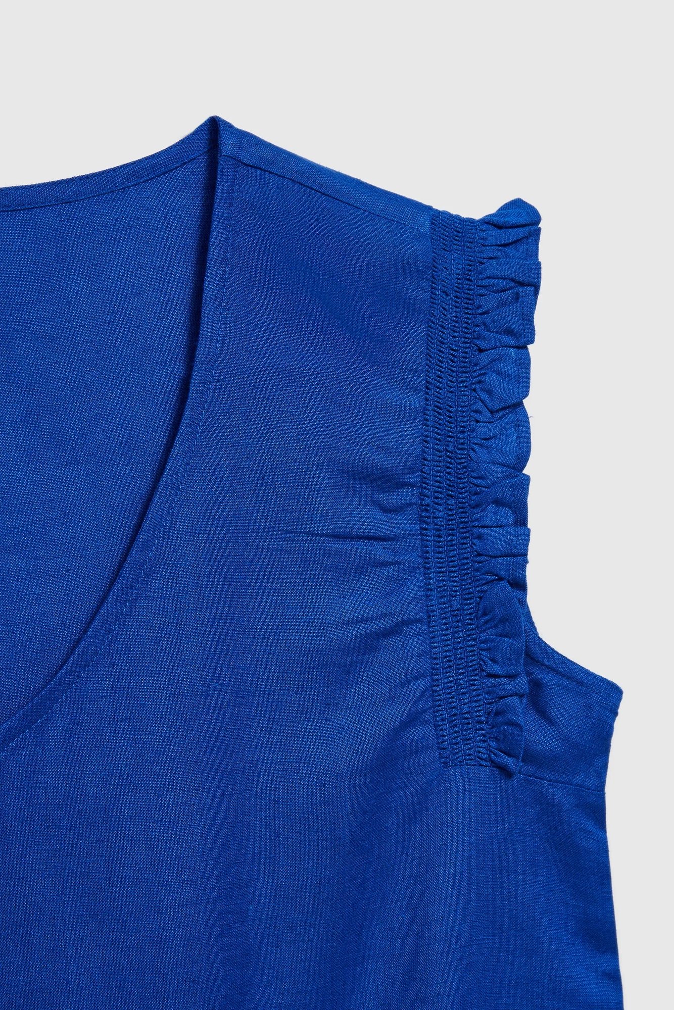 Women's tank top with frills MOODO - navy blue