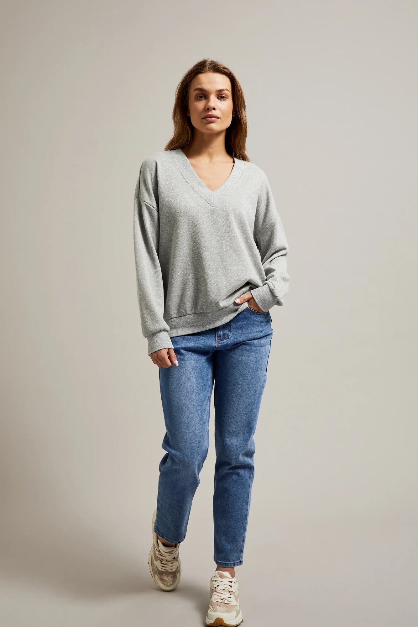 Marisse Women's Sweatshirt Z-Bl-4501 Grey Mel