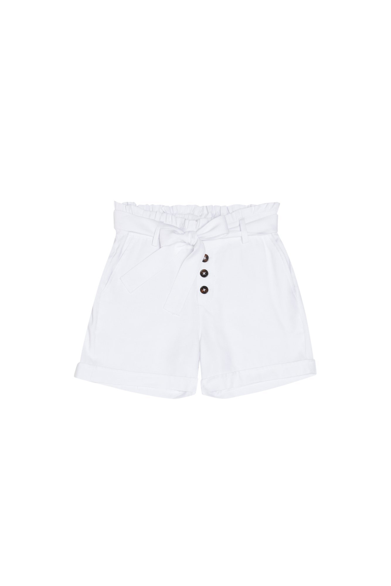 Pantaloni scurți albi cu cravată