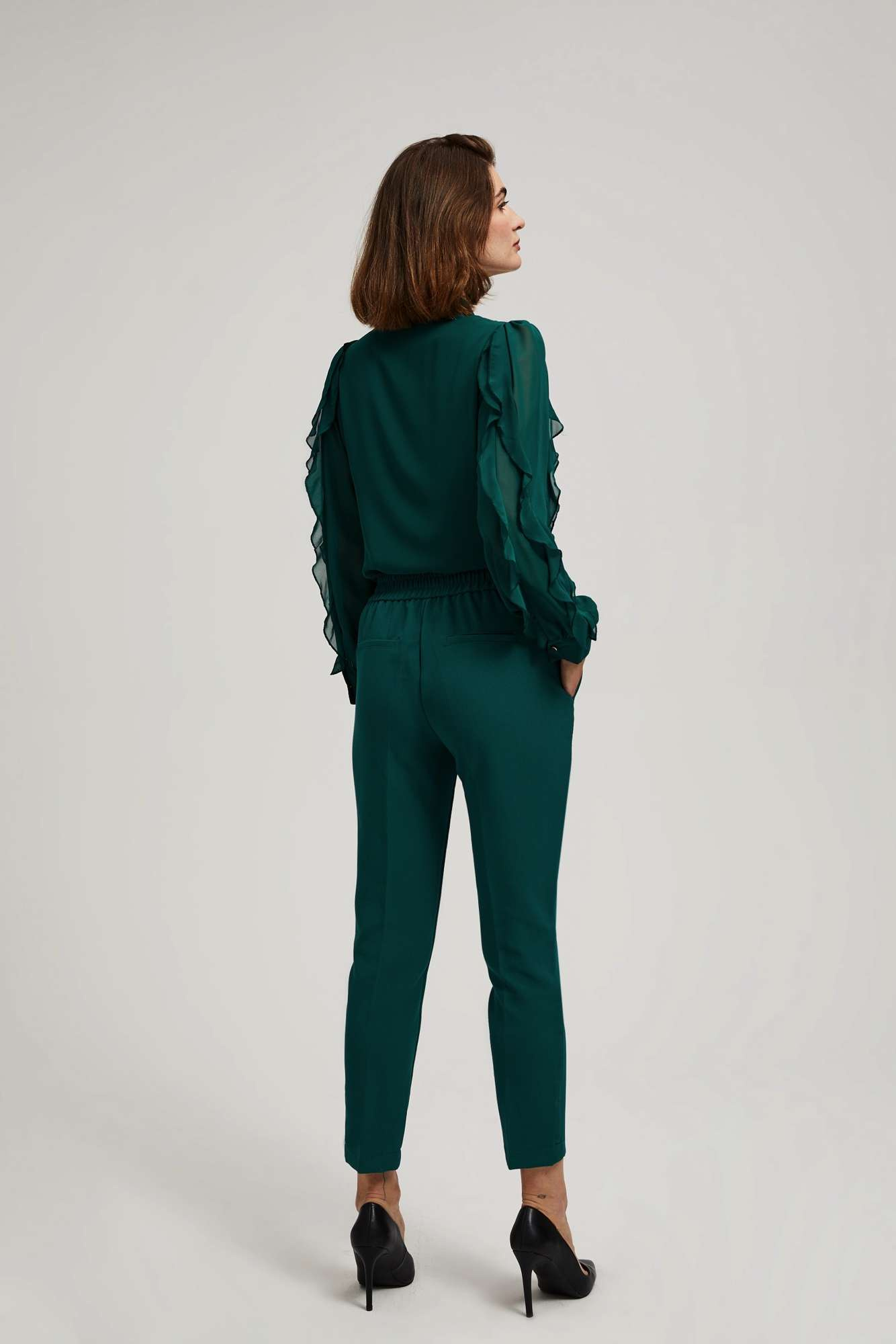 Marisse Emerald Green 7/8 Leg Crease Trousers
