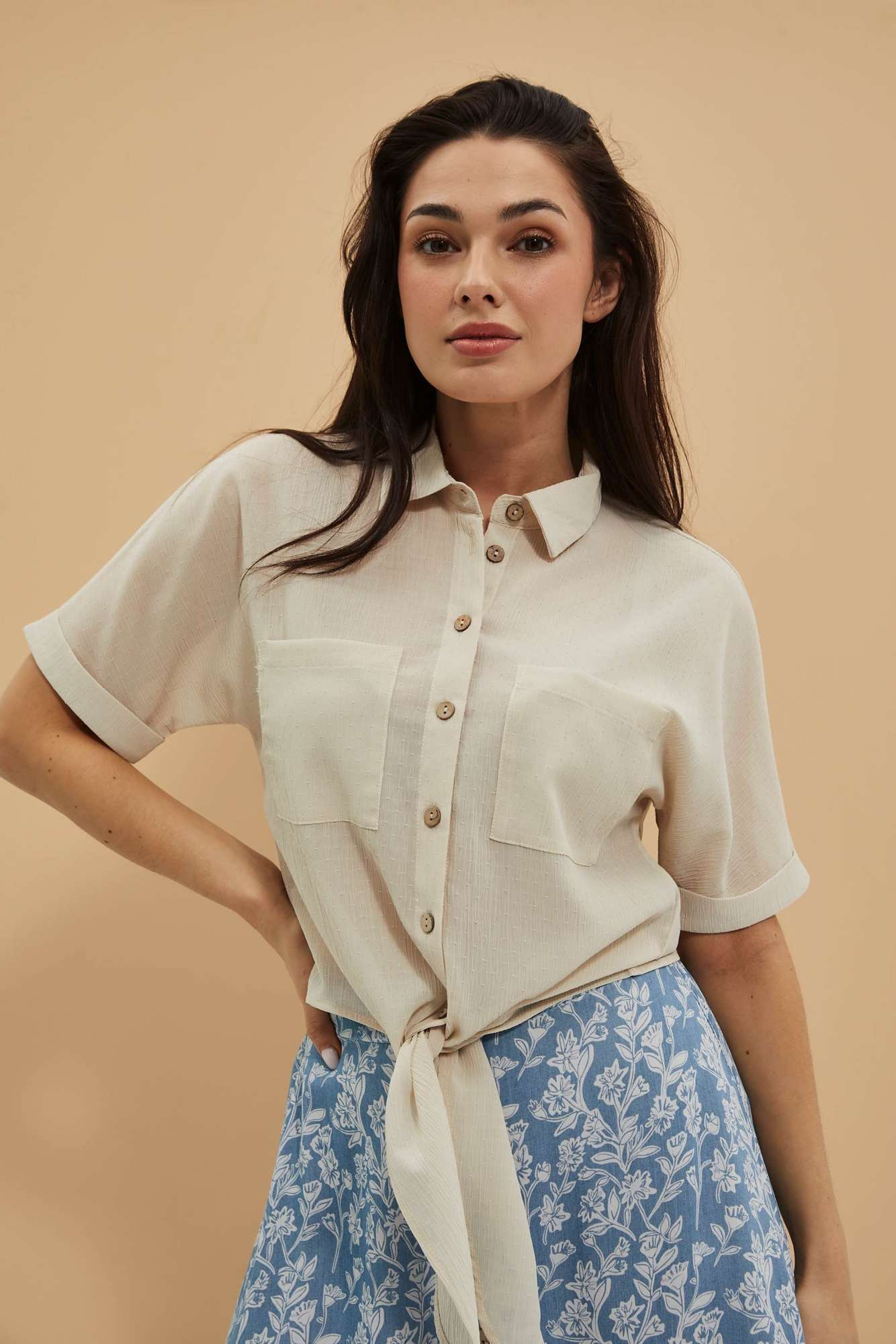 WOMEN'S SHIRT L-KO-4041 L.Beige