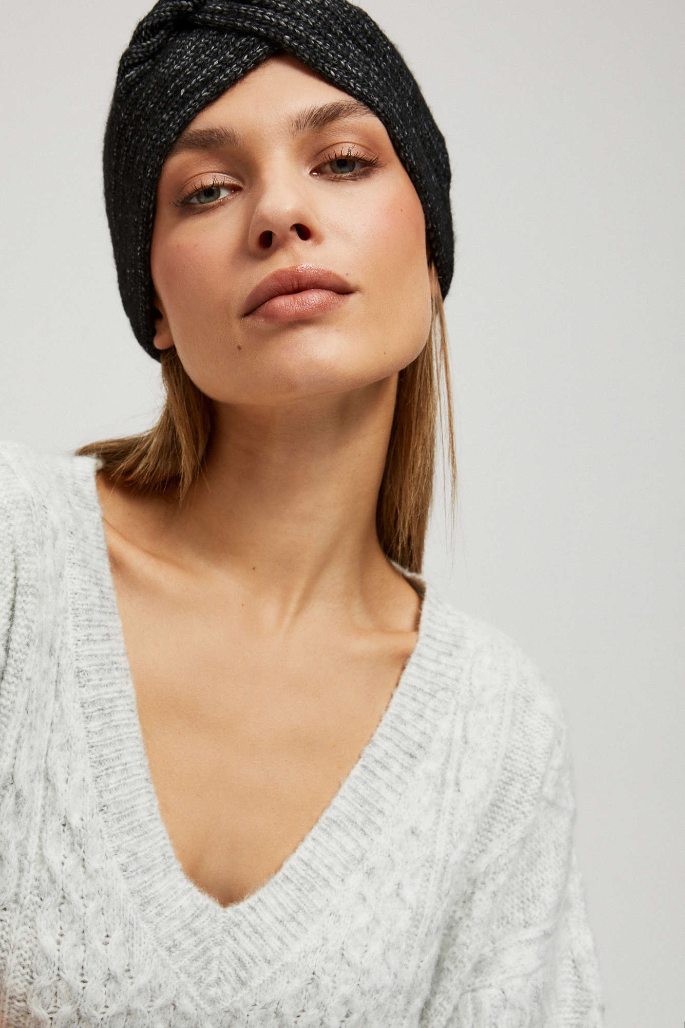 Marisse Gray V-Neck Sweater